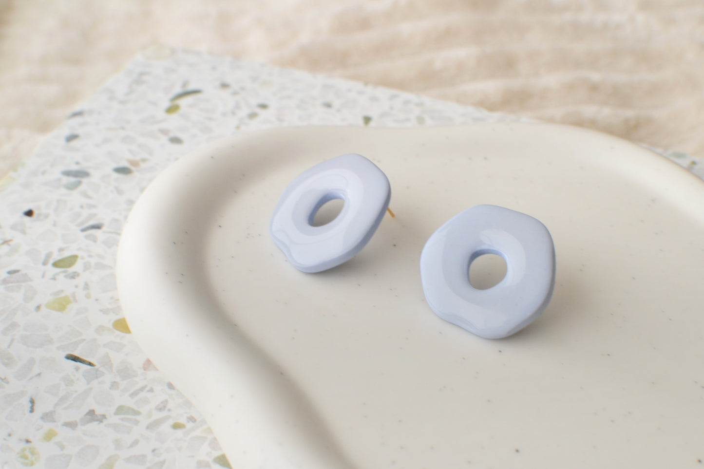 Glossy Oversized Studs | Sky Blue