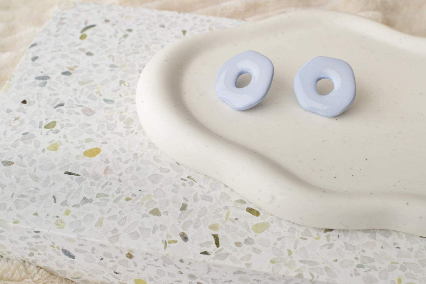 Glossy Oversized Studs | Sky Blue