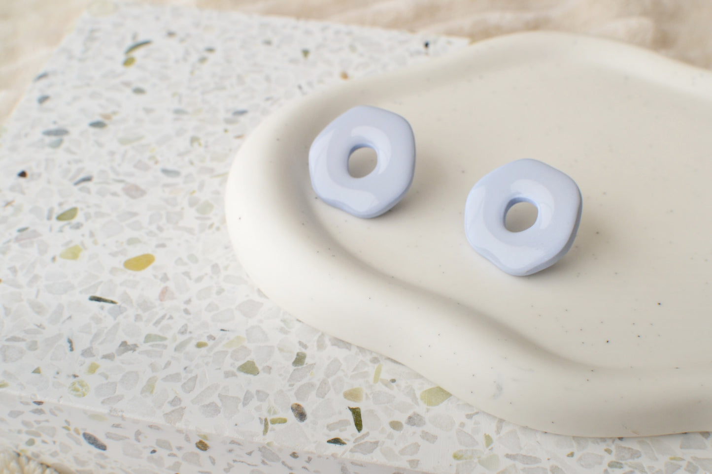 Glossy Oversized Studs | Sky Blue