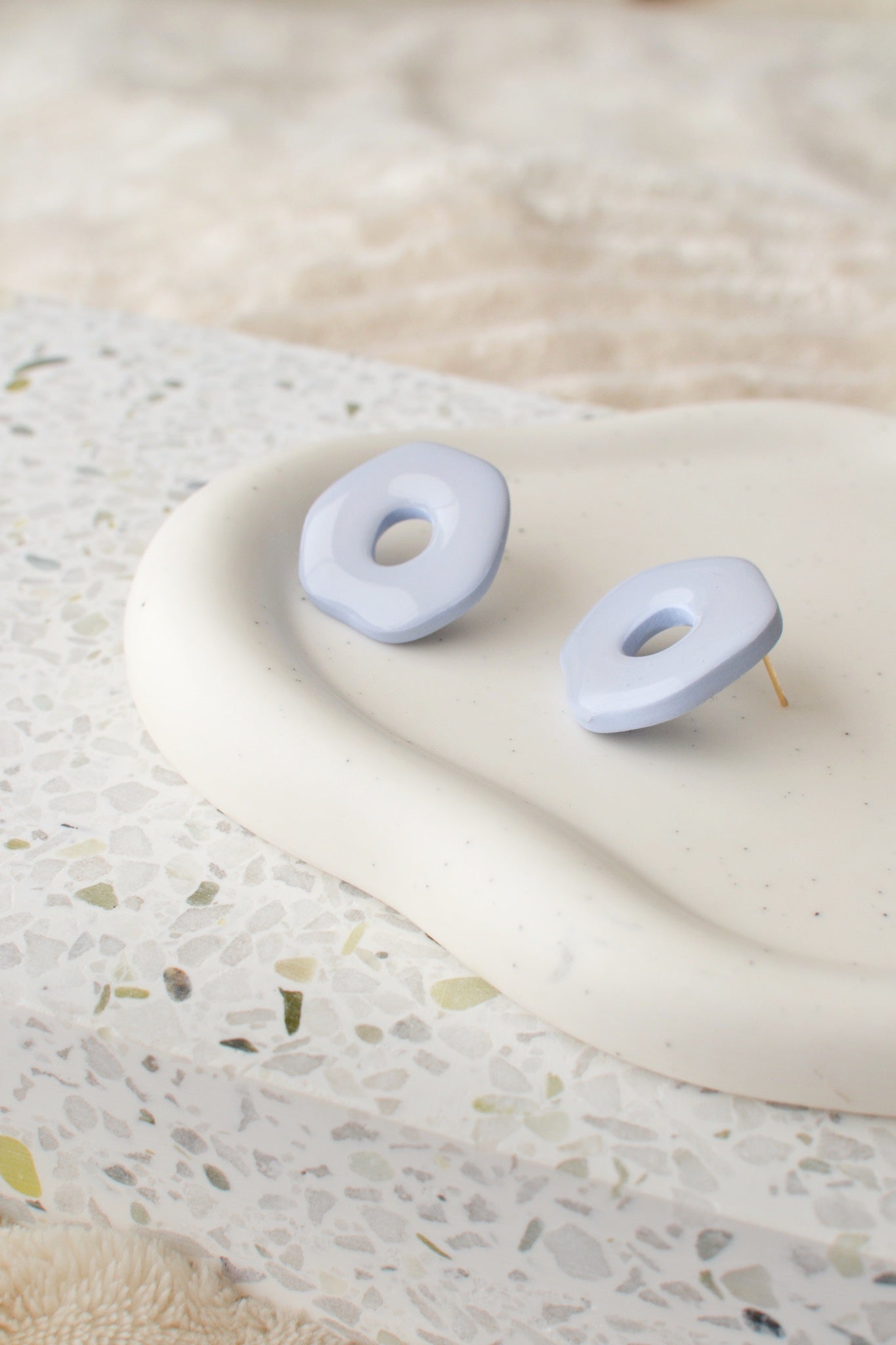 Glossy Oversized Studs | Sky Blue