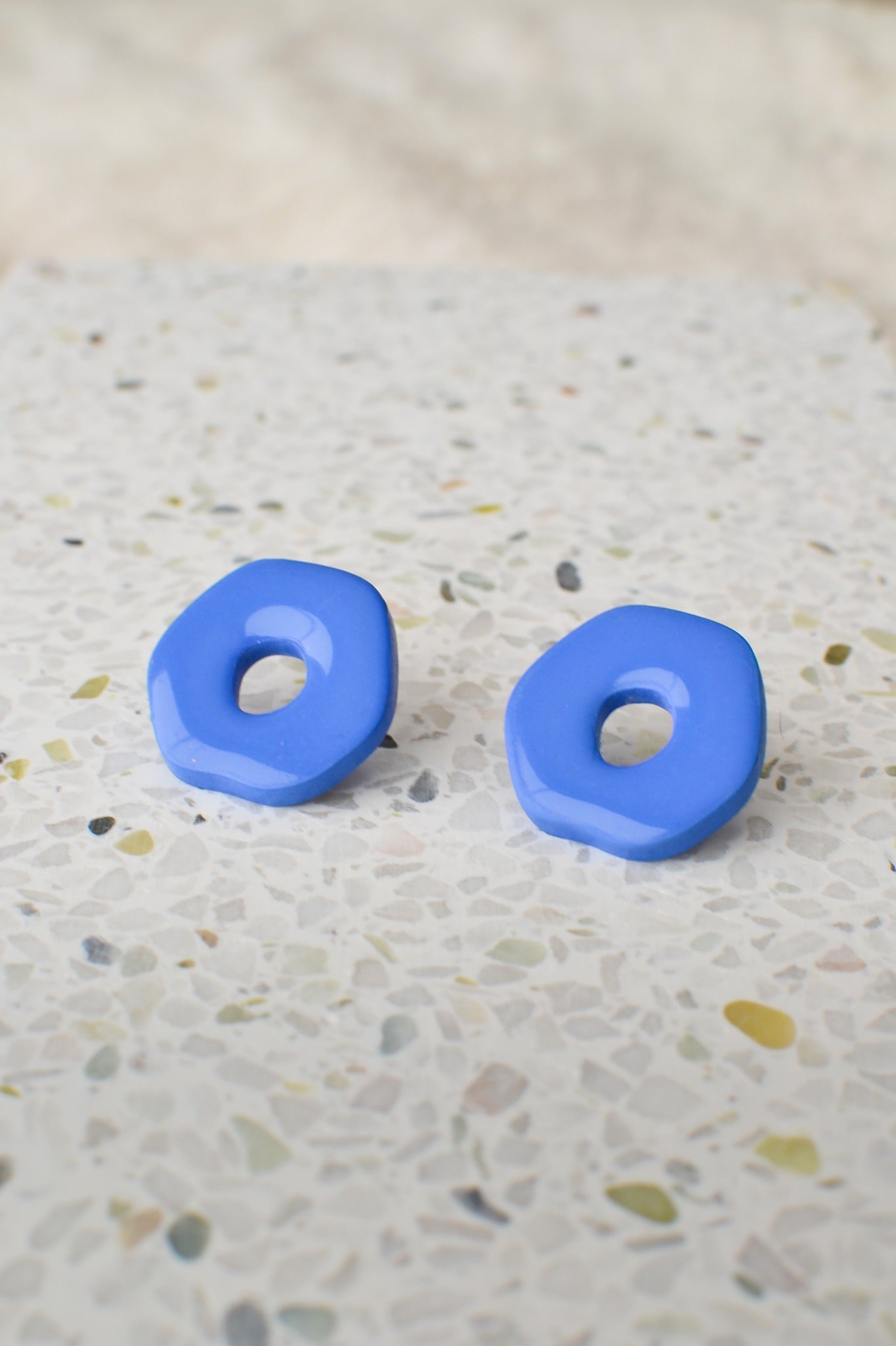 Indigo Abstracts | Glossy Oversized Studs