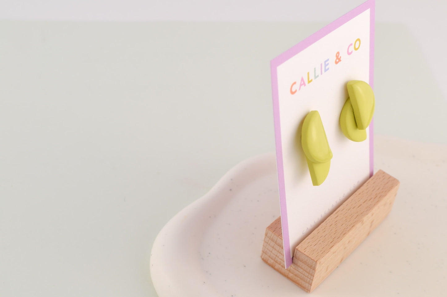 Layered Abstract Studs | Lime Green
