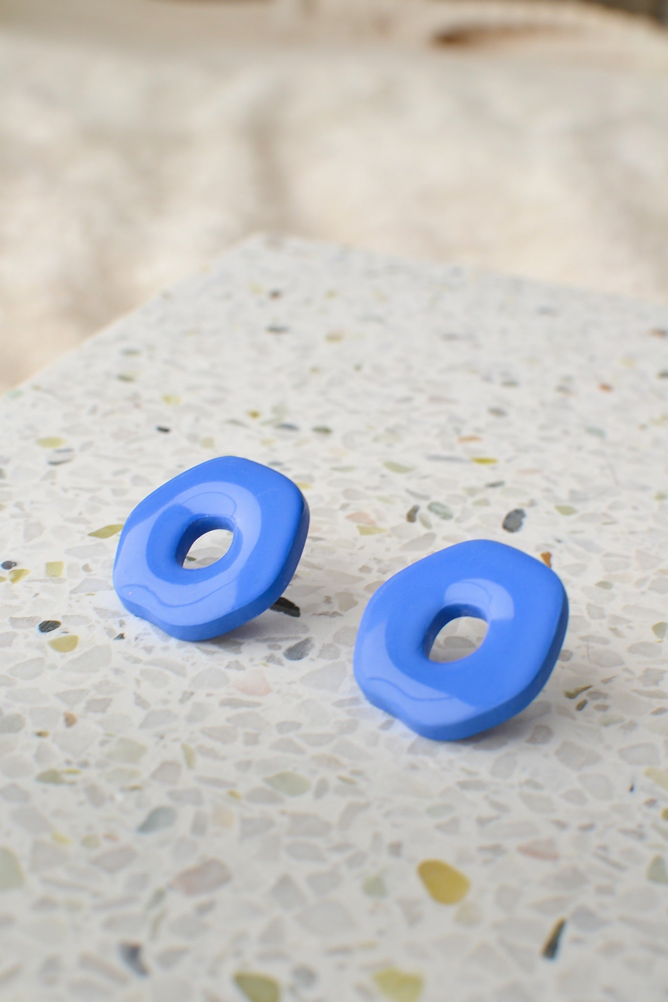Indigo Abstracts | Glossy Oversized Studs