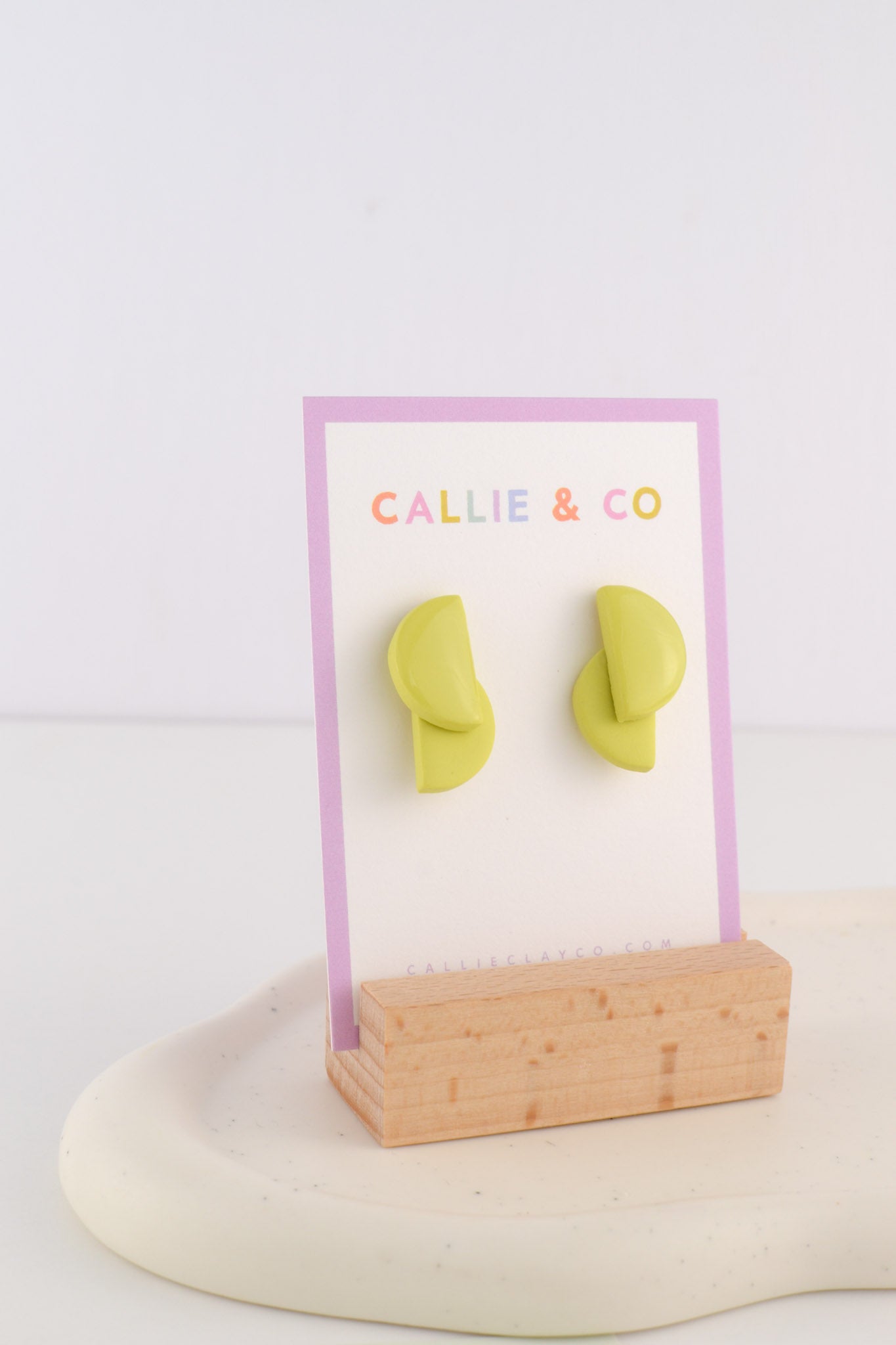 Layered Abstract Studs | Lime Green