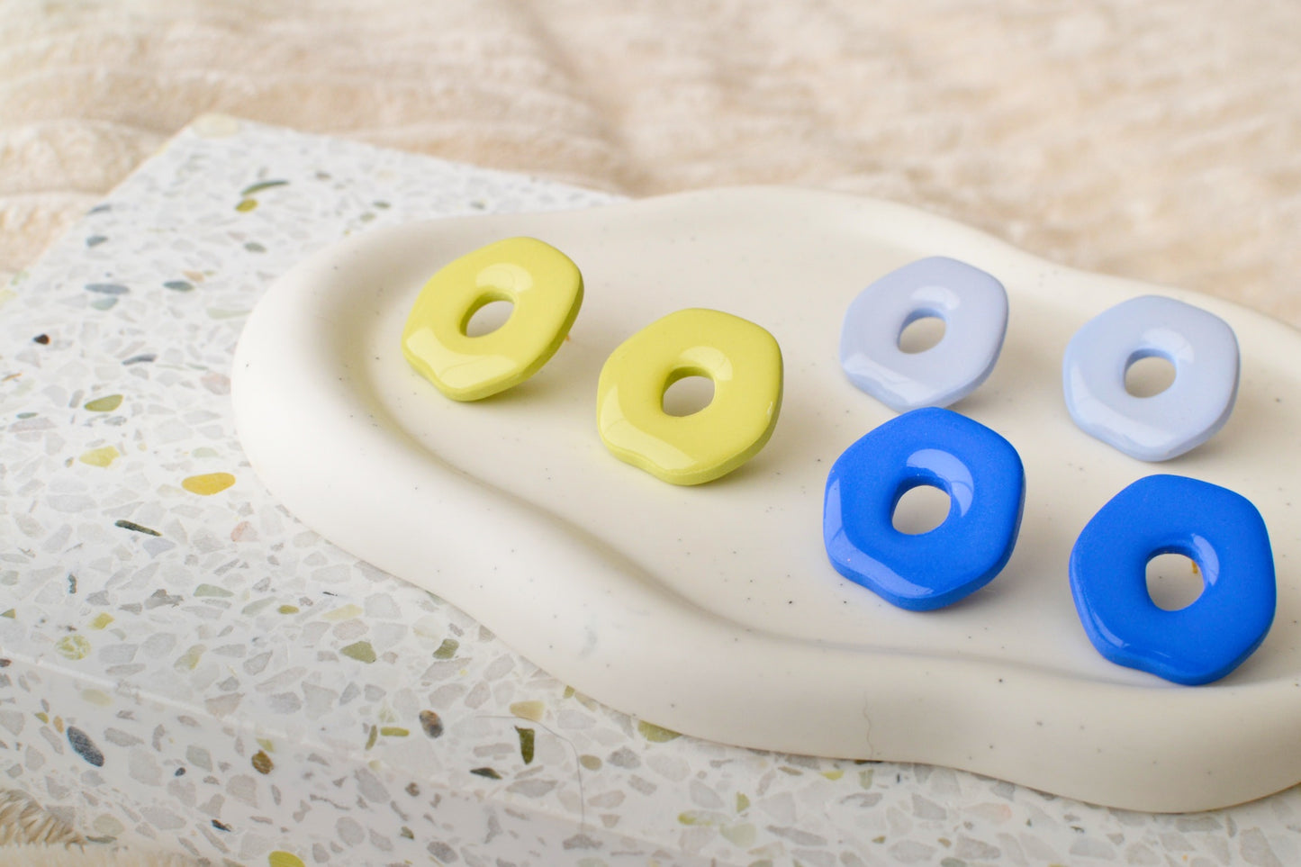 Glossy Oversized Studs | Sky Blue