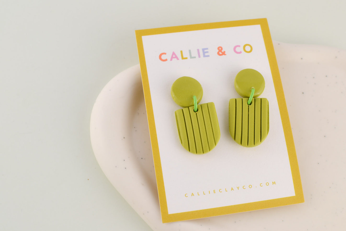 Rainbow Collection | Bright Green Textured Dangles