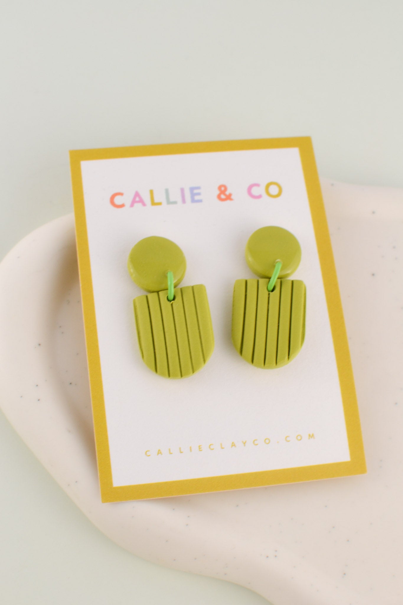 Rainbow Collection | Bright Green Textured Dangles