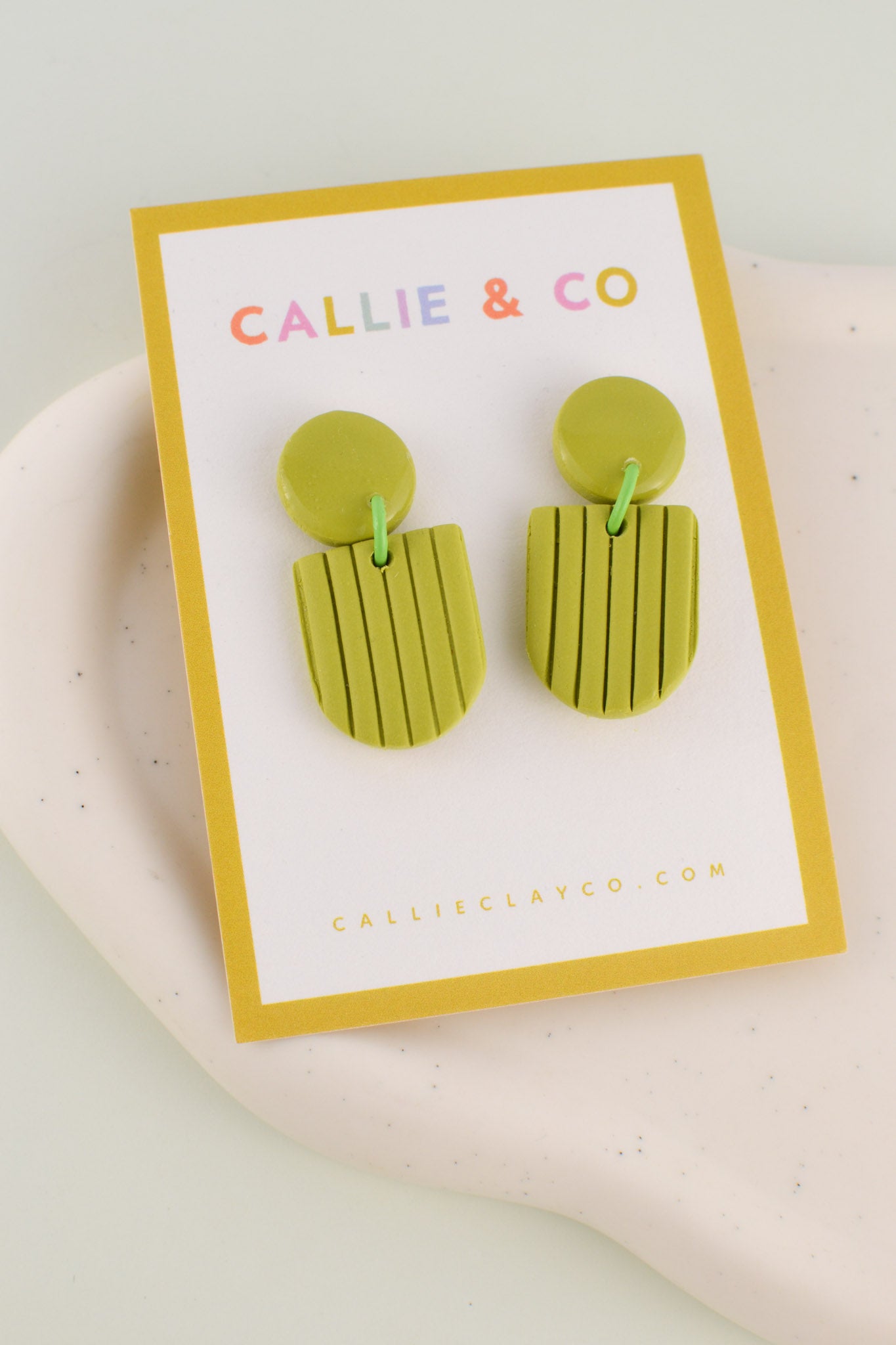 Rainbow Collection | Bright Green Textured Dangles