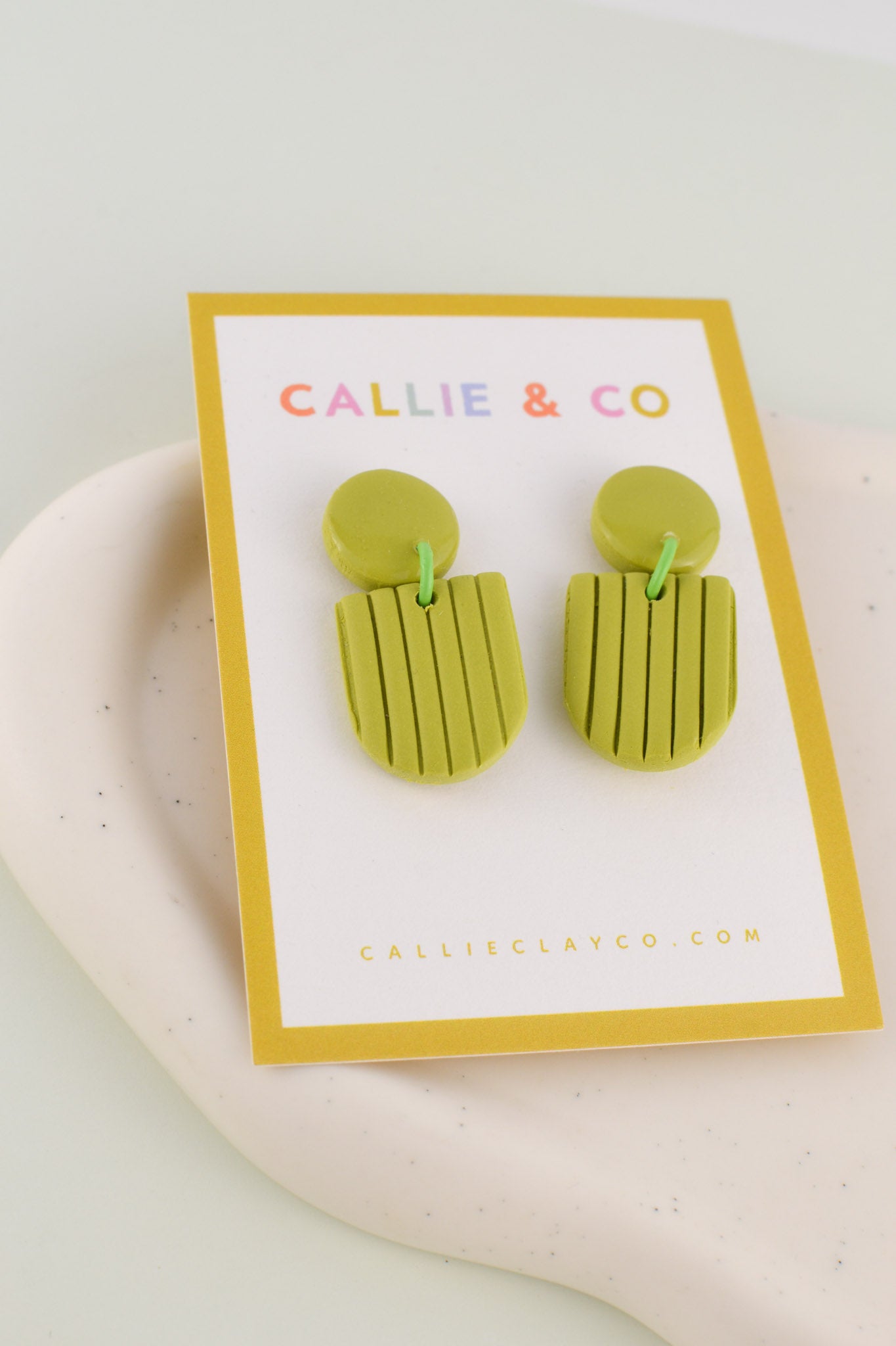 Rainbow Collection | Bright Green Textured Dangles