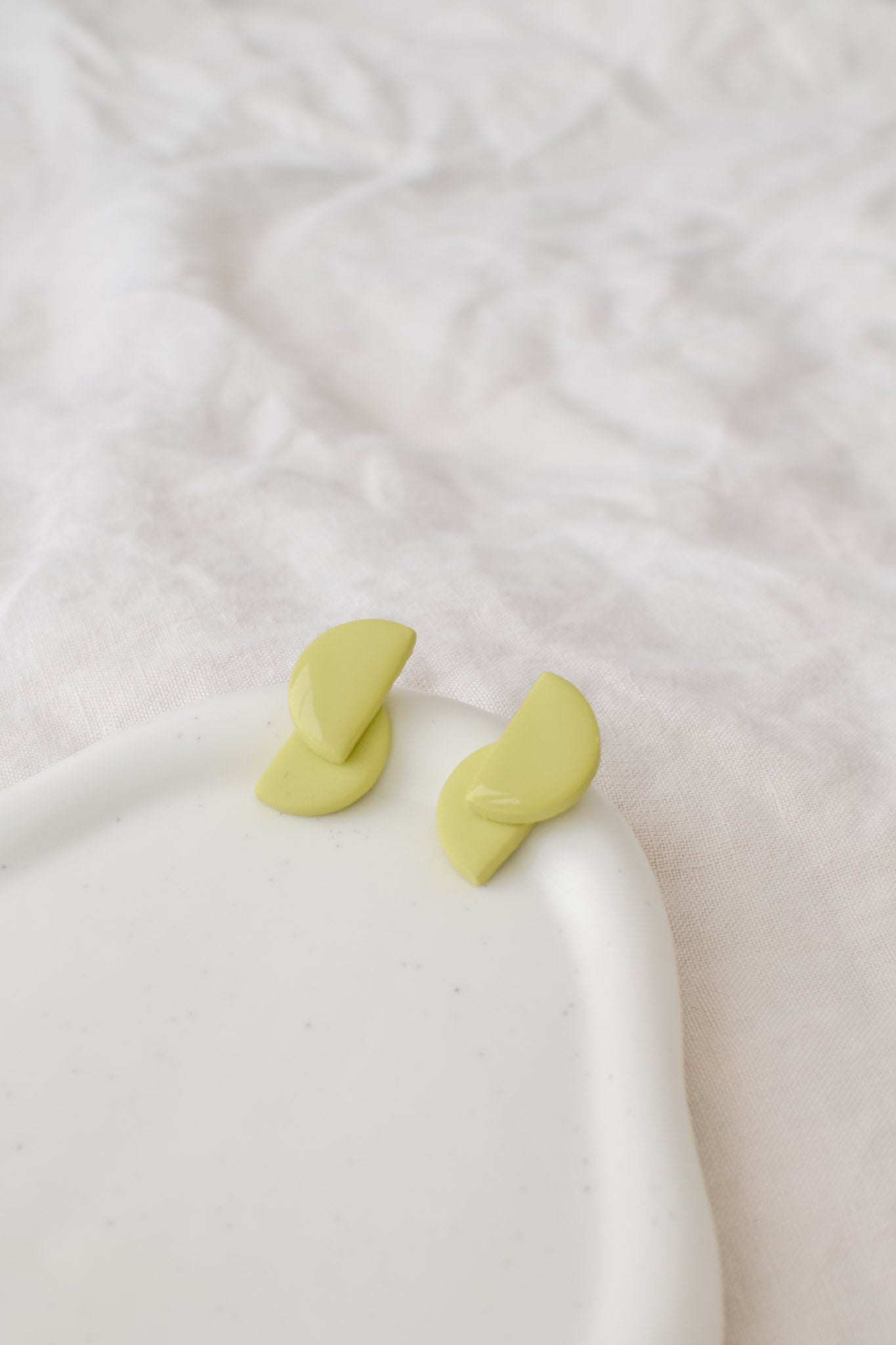 Layered Abstract Studs | Lime Green