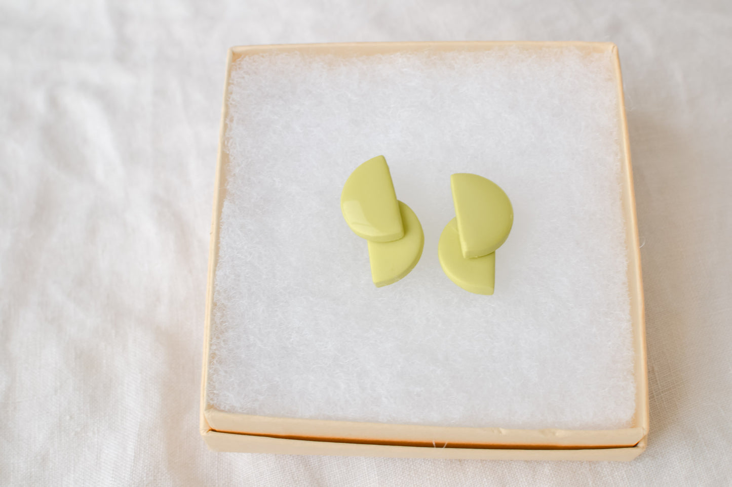 Layered Abstract Studs | Lime Green