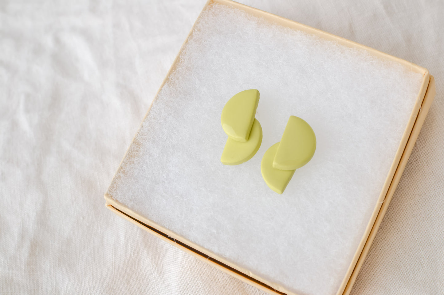 Layered Abstract Studs | Lime Green