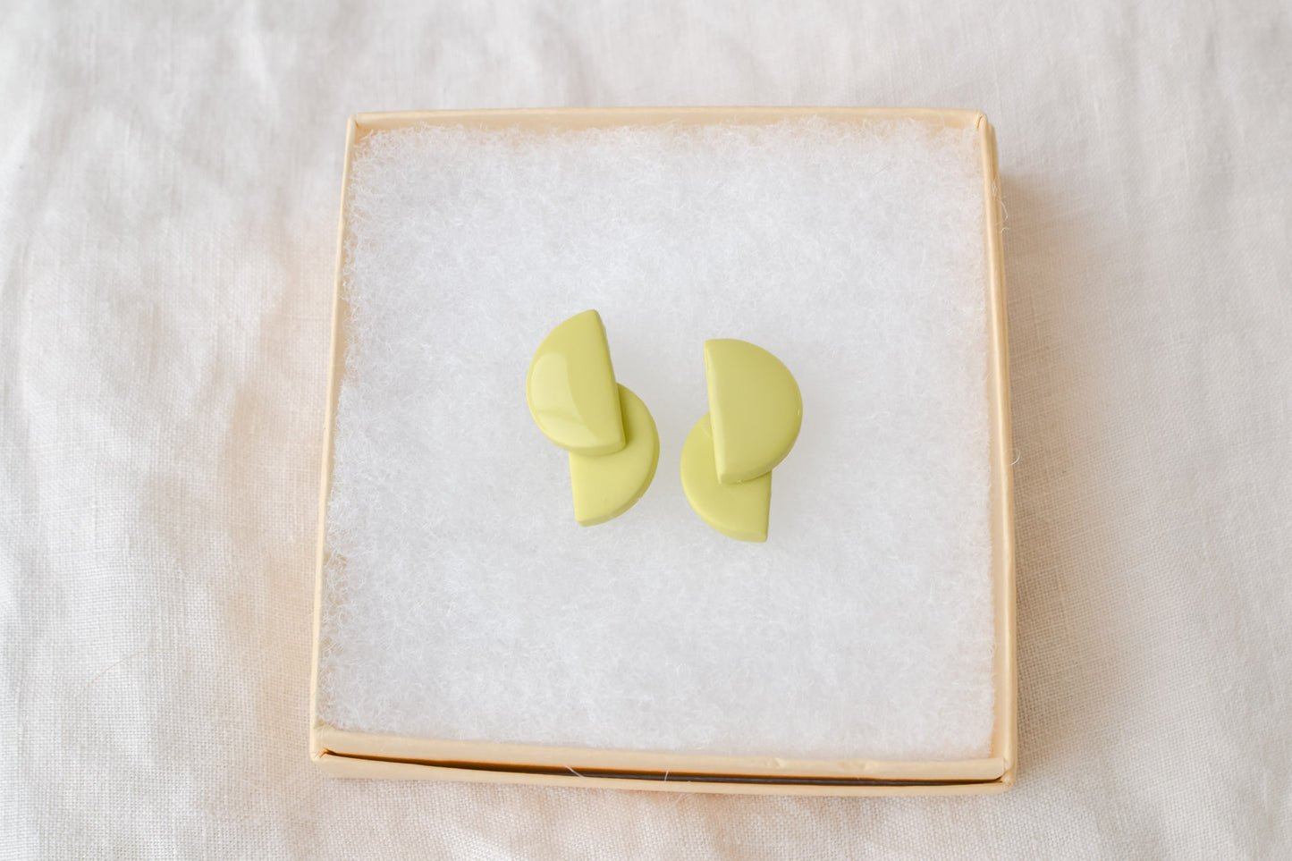 Layered Abstract Studs | Lime Green