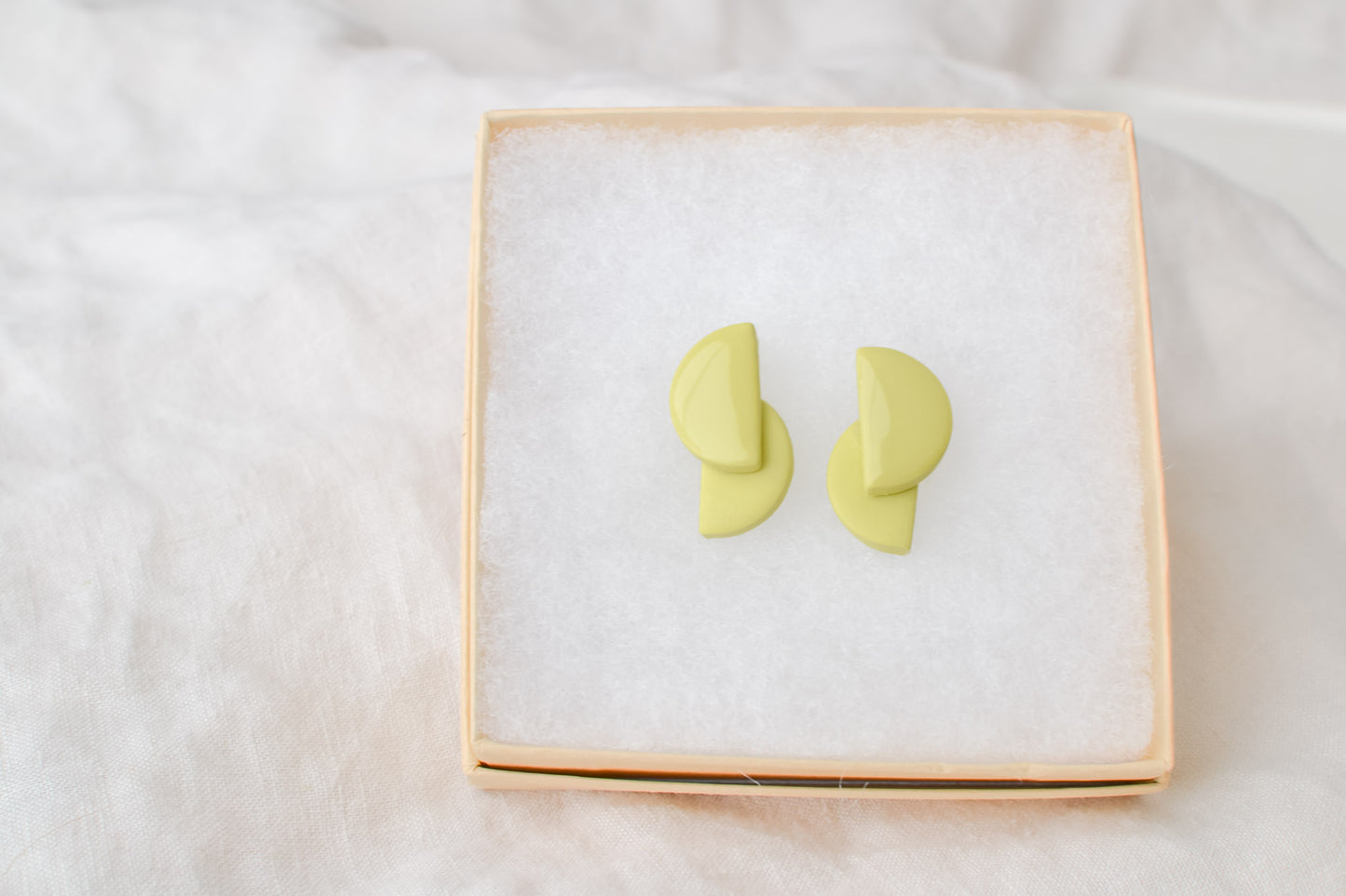 Layered Abstract Studs | Lime Green