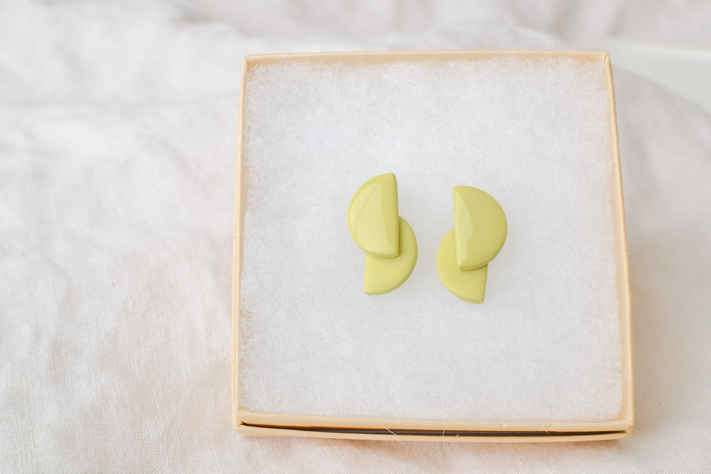 Layered Abstract Studs | Lime Green
