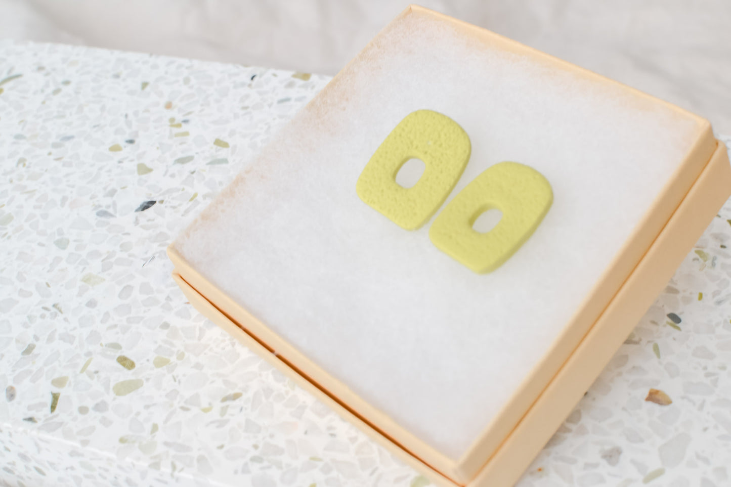 Textured Cutout Studs | Lime Green
