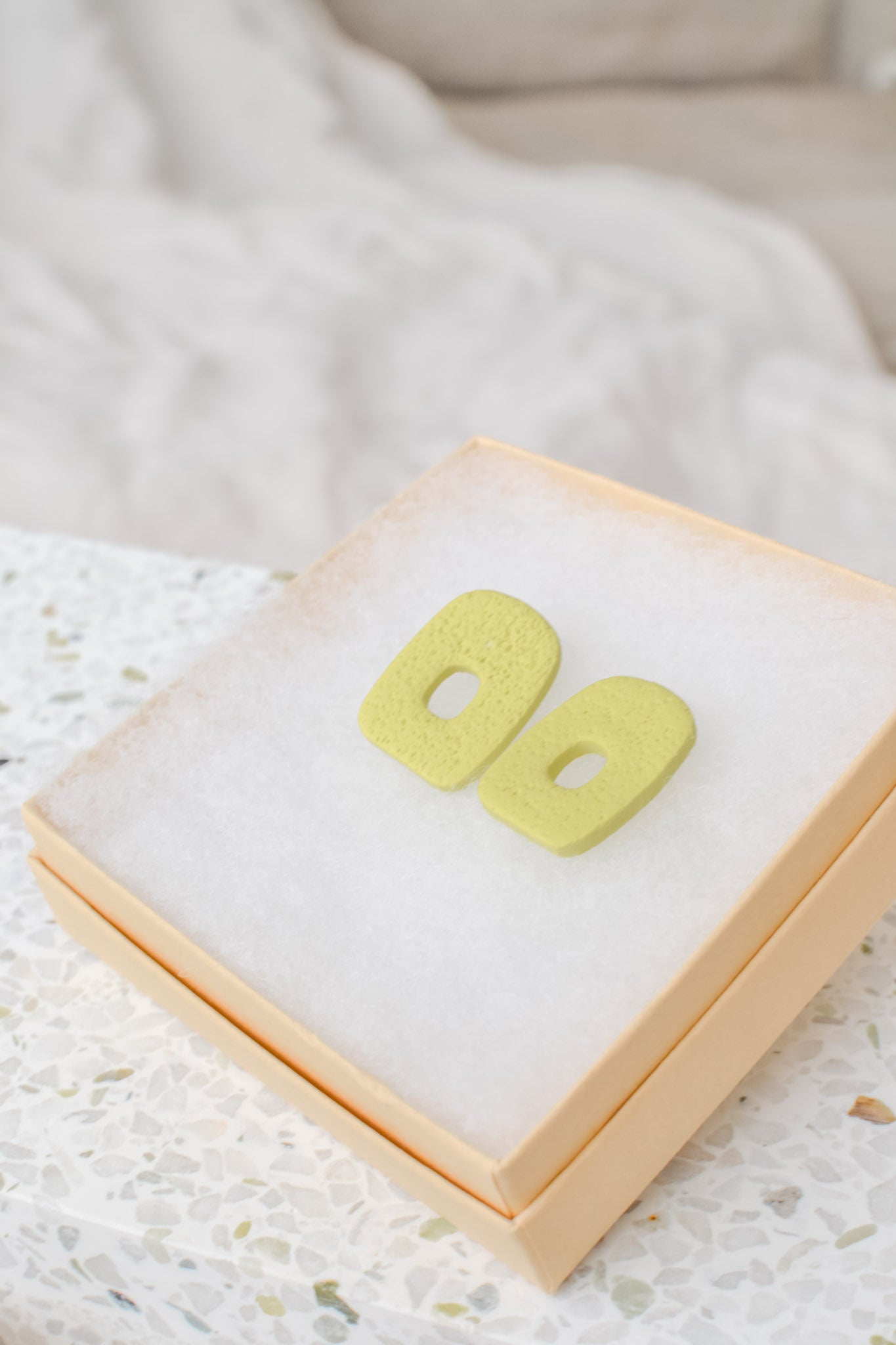 Textured Cutout Studs | Lime Green