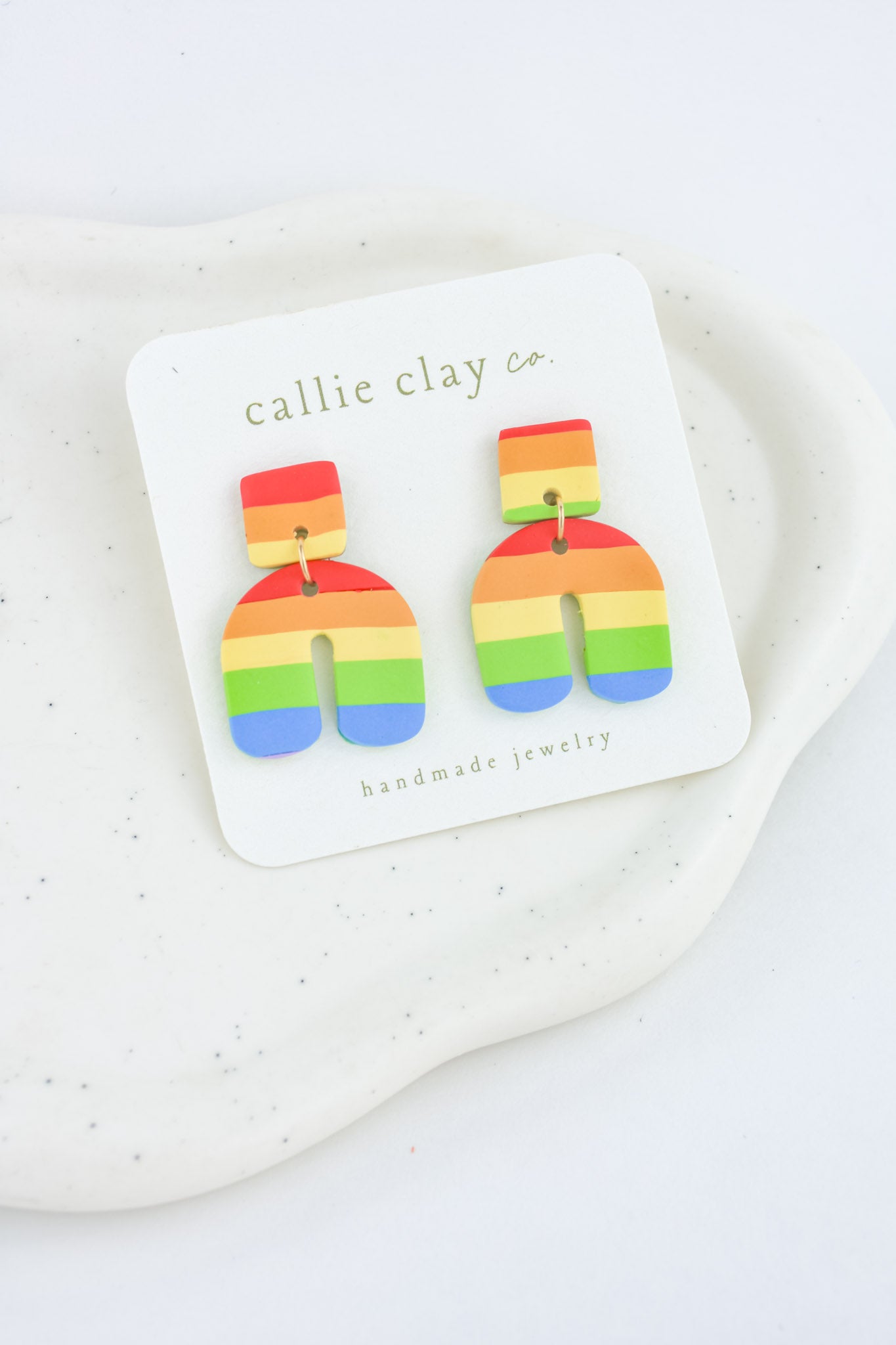 Rainbow Clay Statement Earrings | Arch Earrings