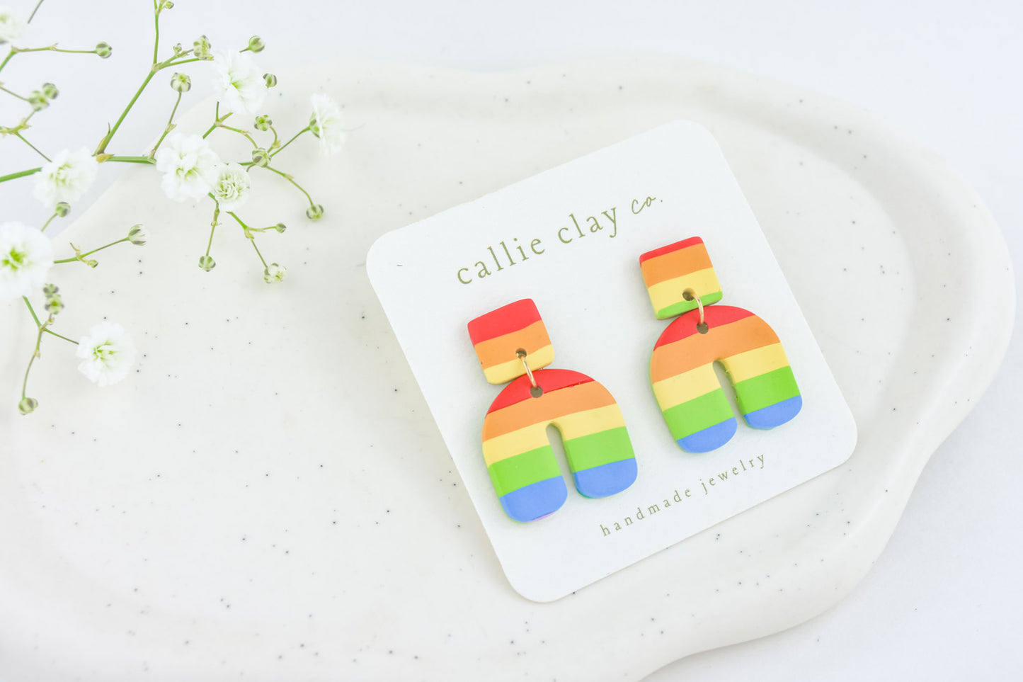 Rainbow Clay Statement Earrings | Arch Earrings