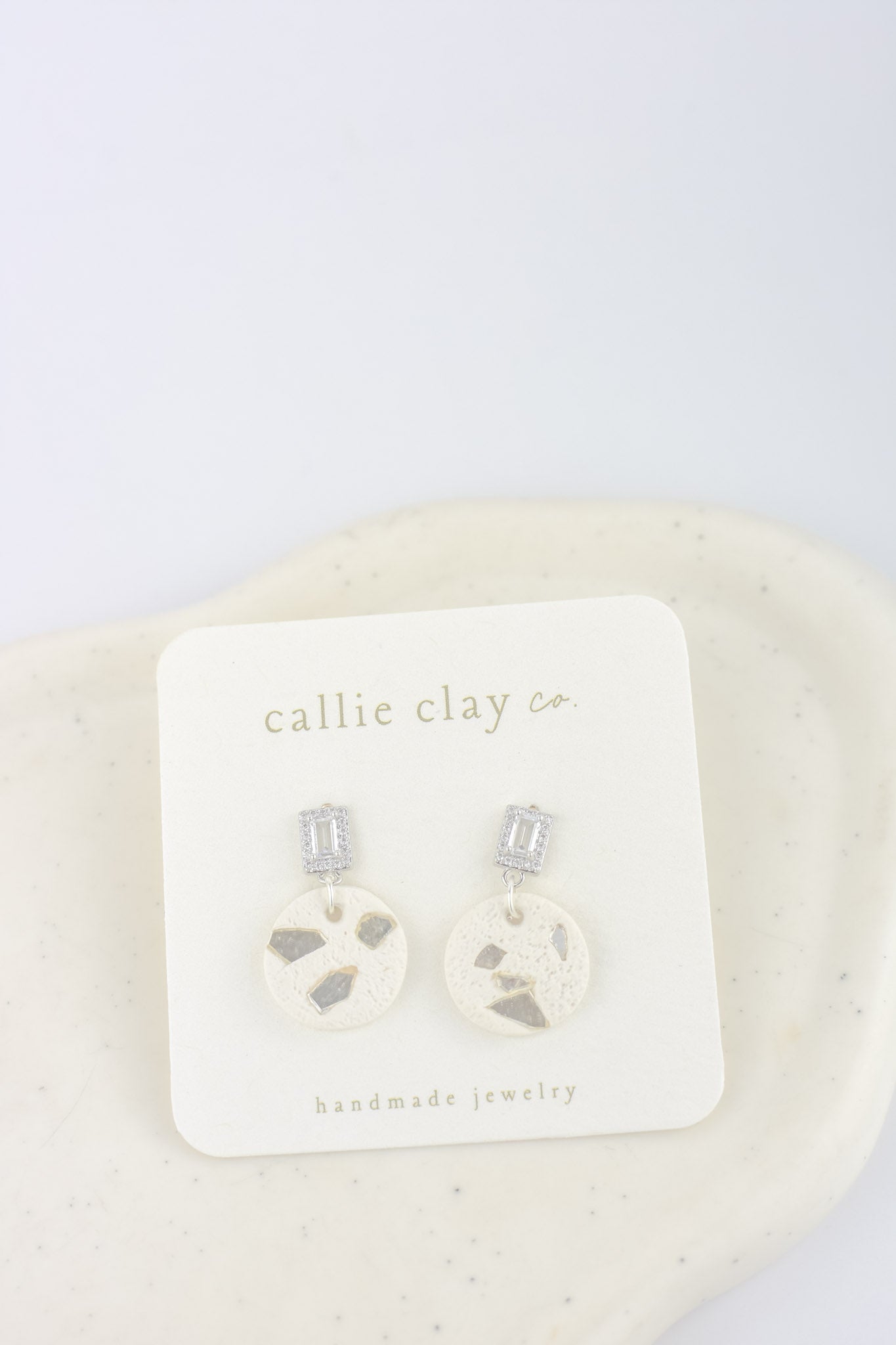 Grace Dangles | Silver & White with Stones