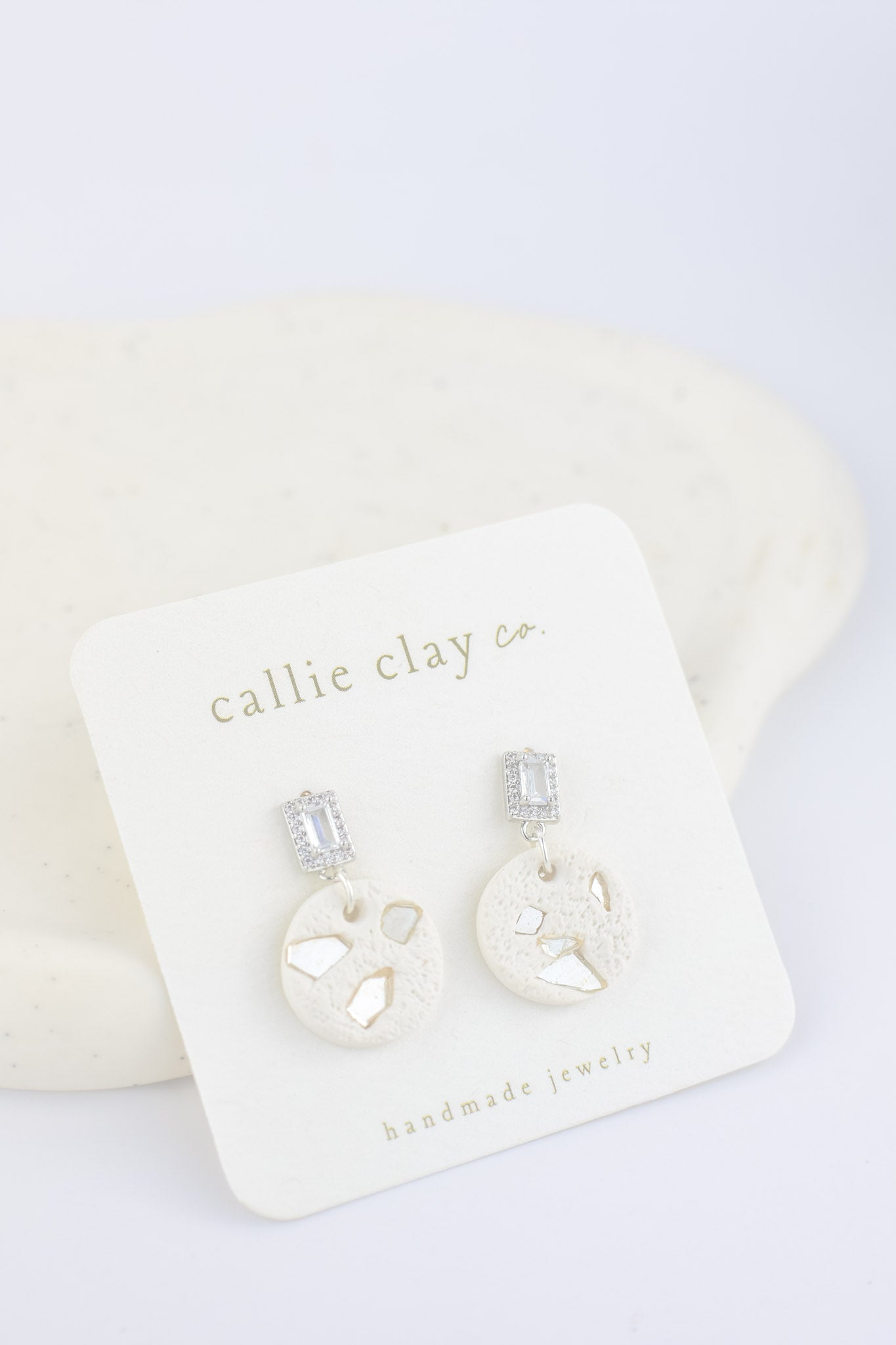 Grace Dangles | Silver & White with Stones