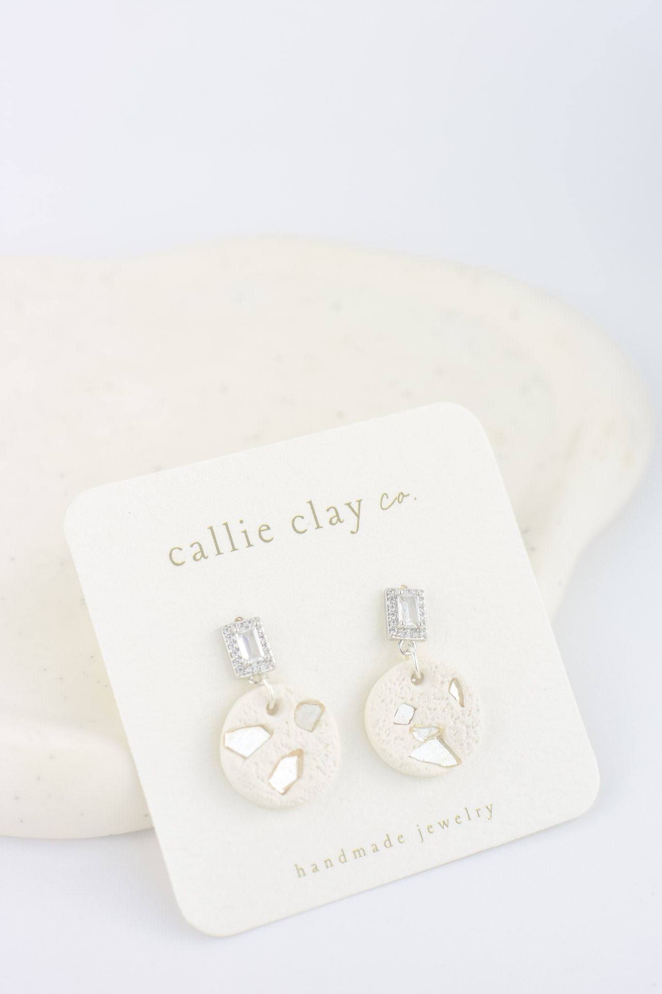 Grace Dangles | Silver & White with Stones