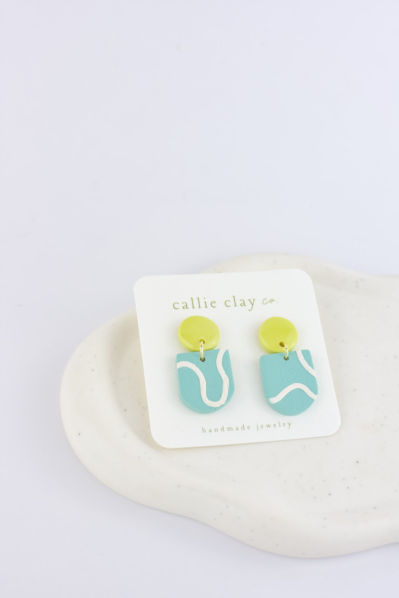 Soleil Dangles | Abstract Teal & Green Chartreuse
