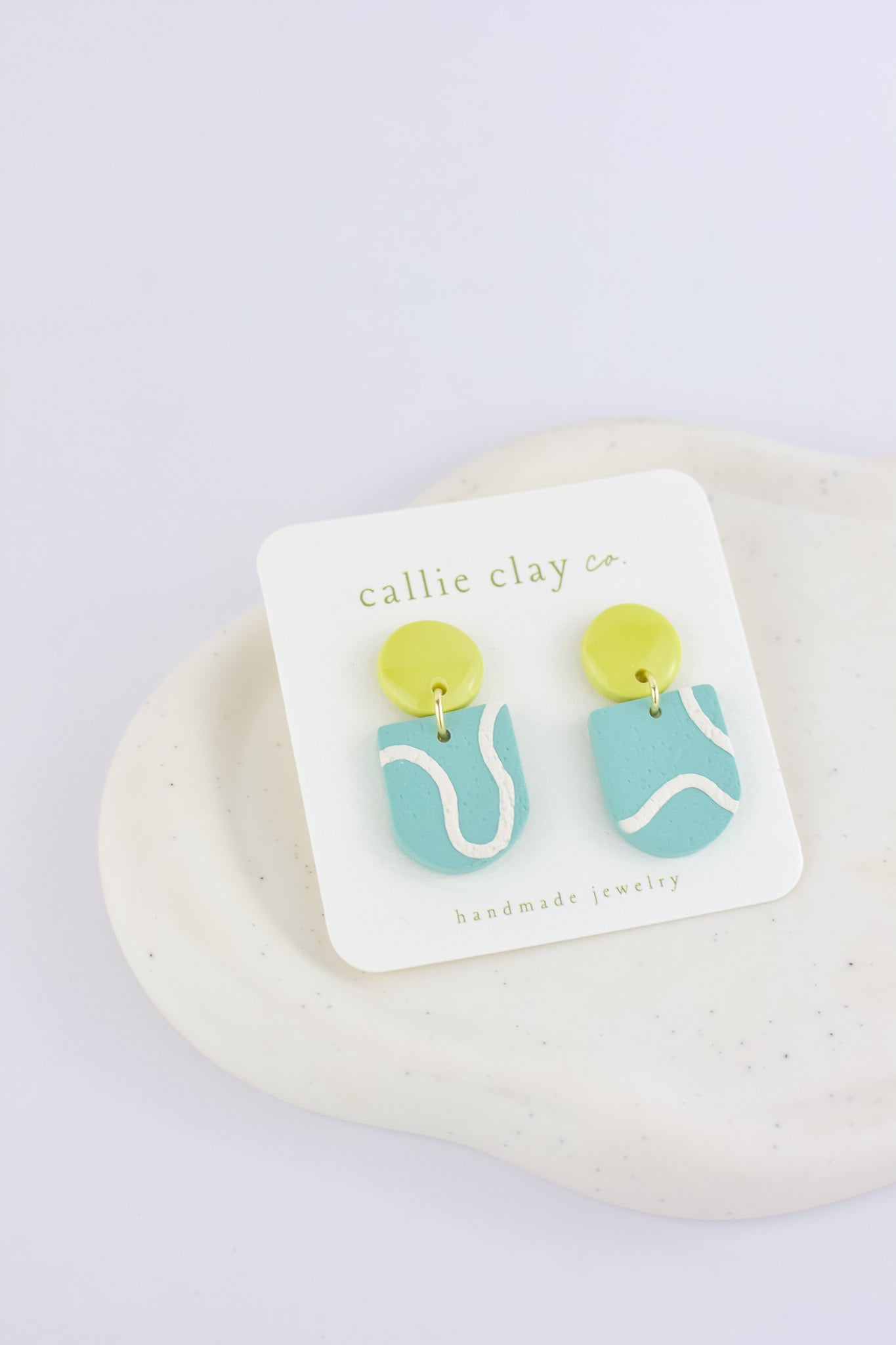 Soleil Dangles | Abstract Teal & Green Chartreuse