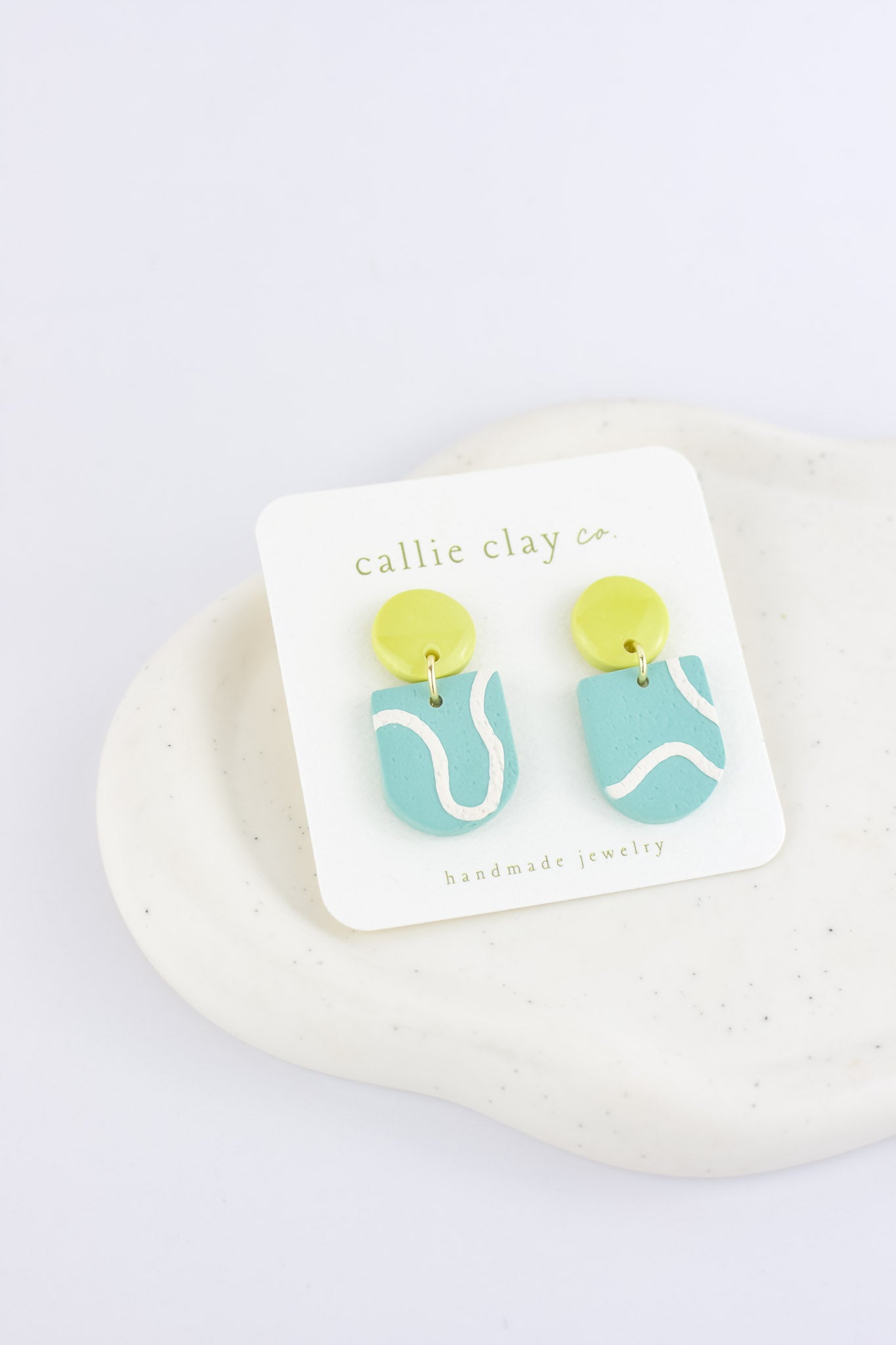 Soleil Dangles | Abstract Teal & Green Chartreuse