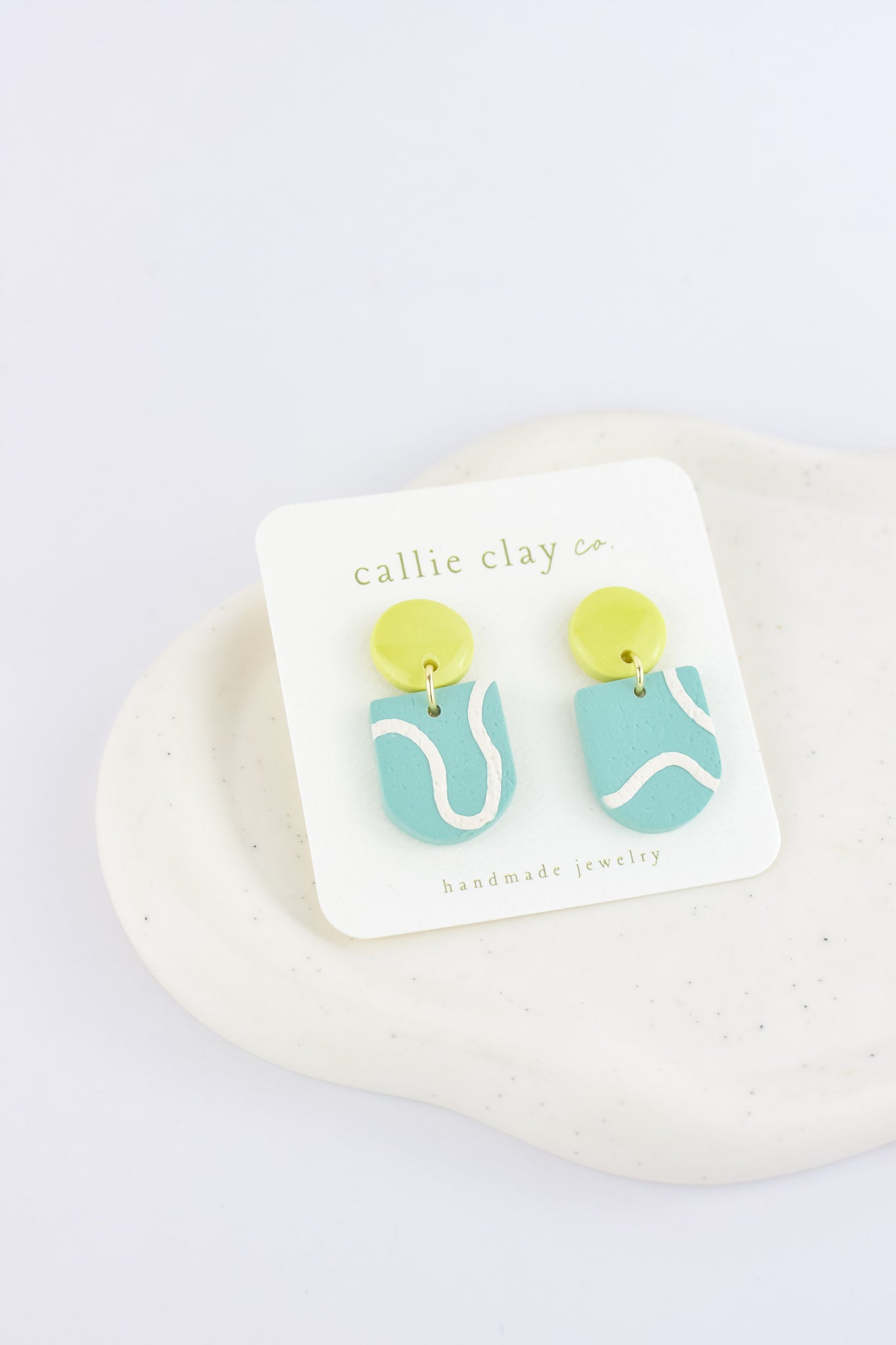 Soleil Dangles | Abstract Teal & Green Chartreuse