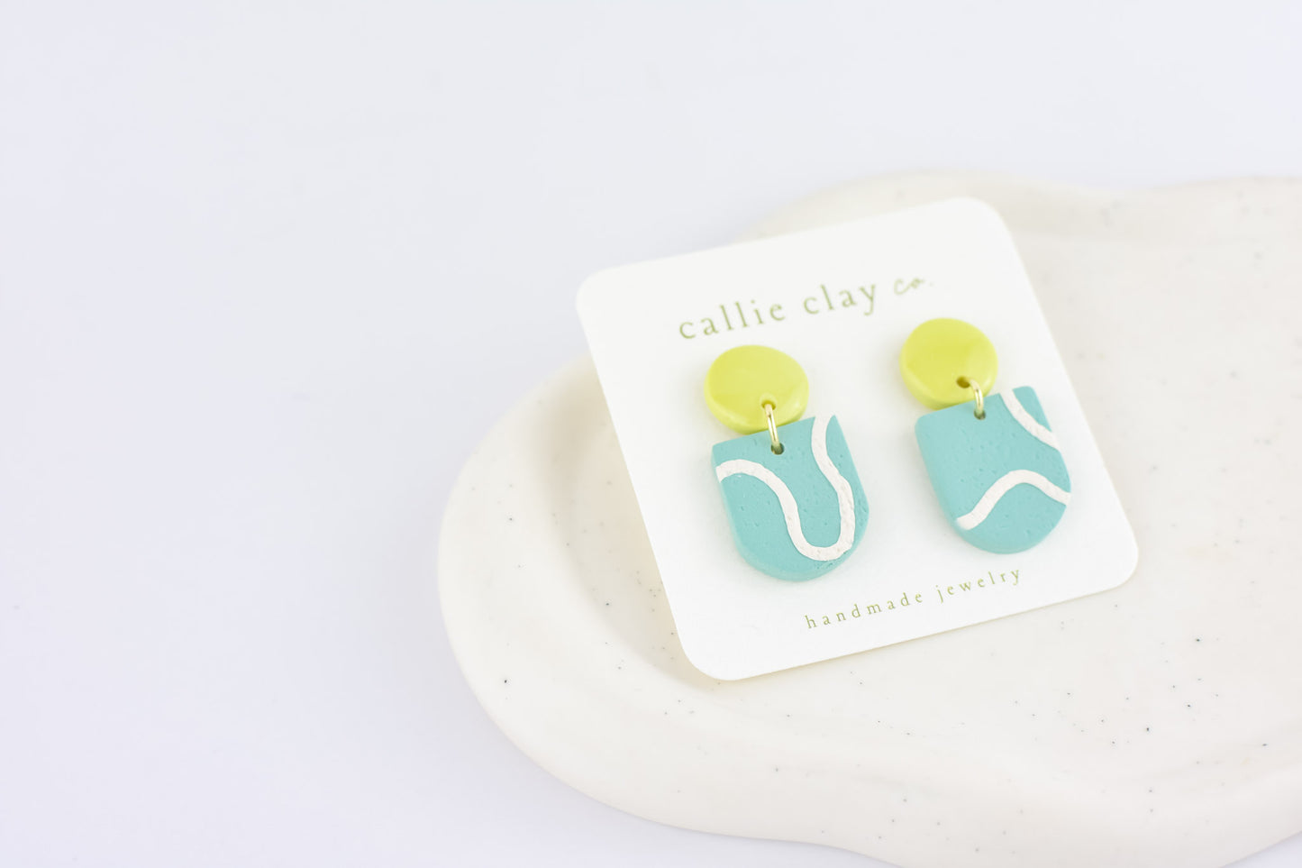 Soleil Dangles | Abstract Teal & Green Chartreuse