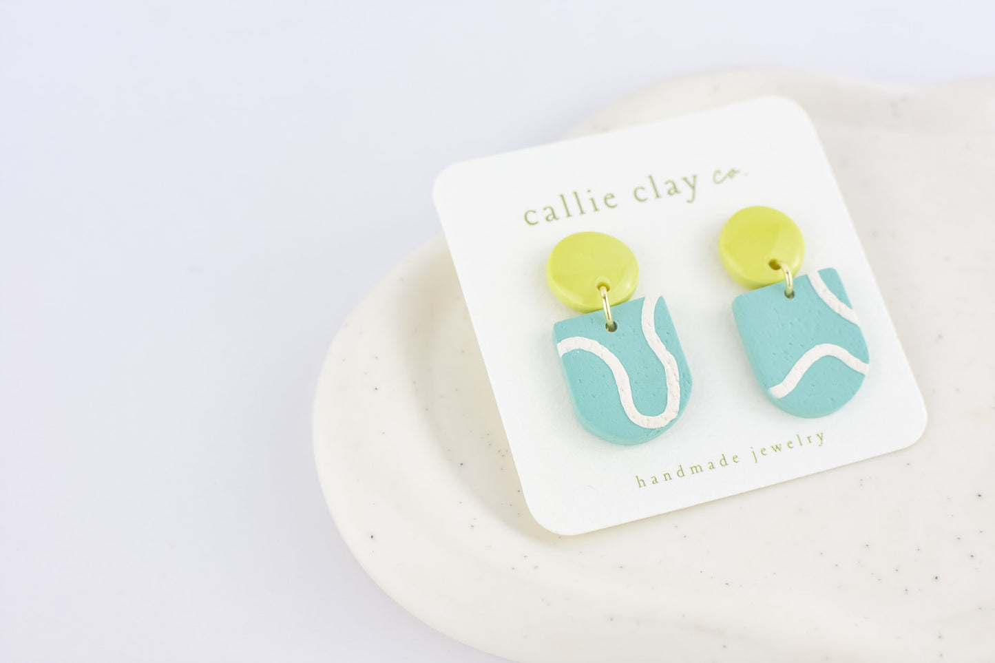 Soleil Dangles | Abstract Teal & Green Chartreuse