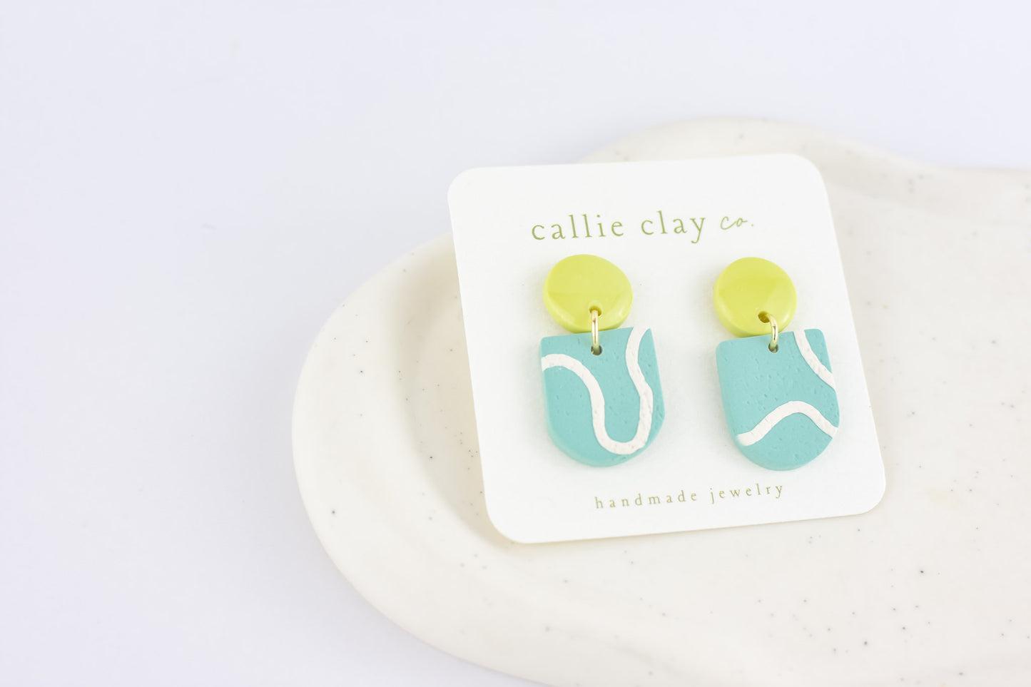 Soleil Dangles | Abstract Teal & Green Chartreuse