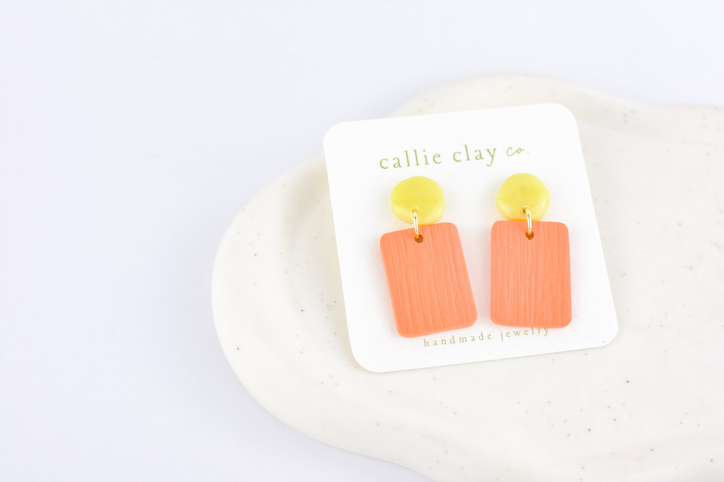 Soleil Dangles | Coral & Green Chartreuse