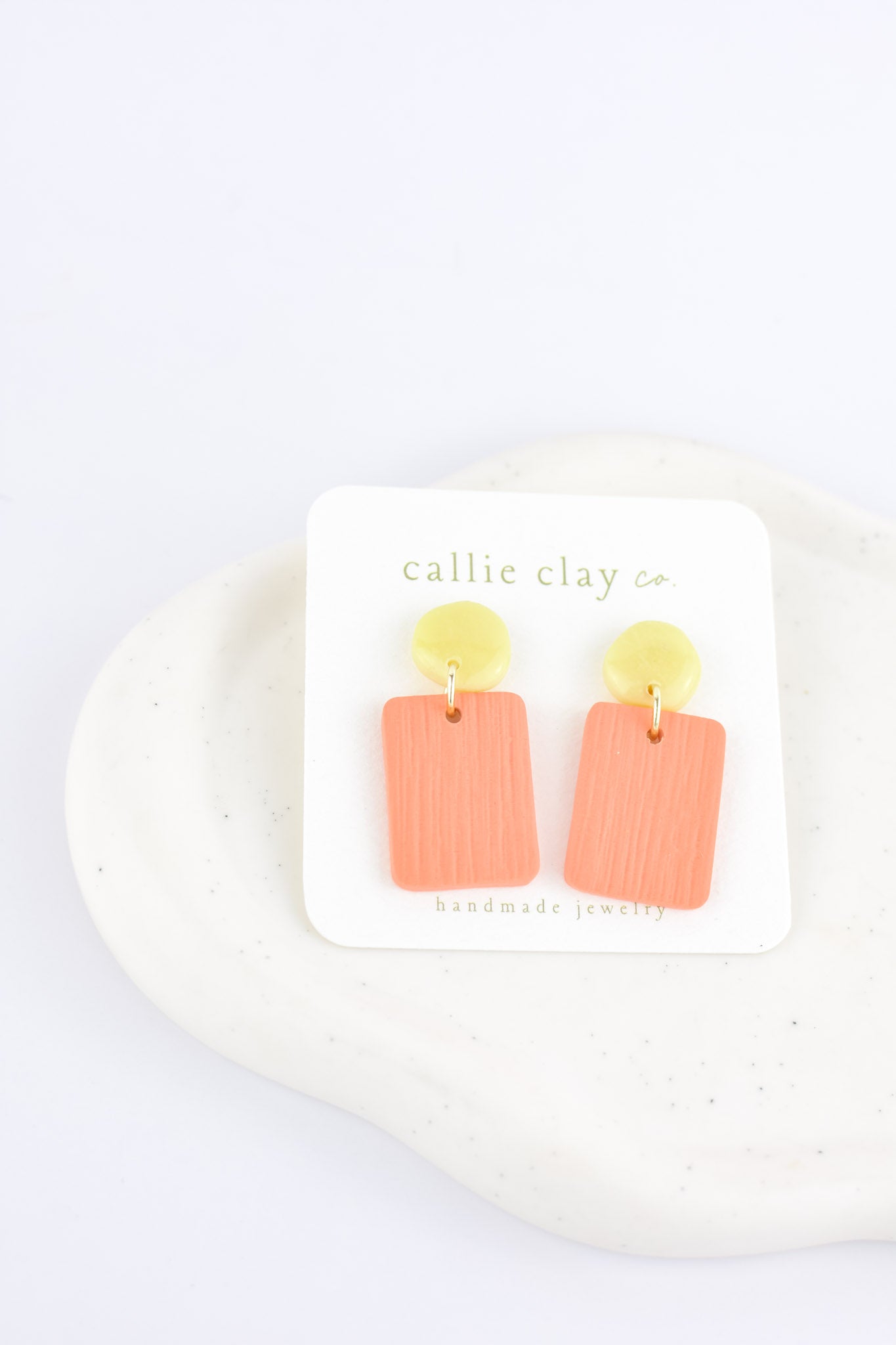 Soleil Dangles | Coral & Green Chartreuse