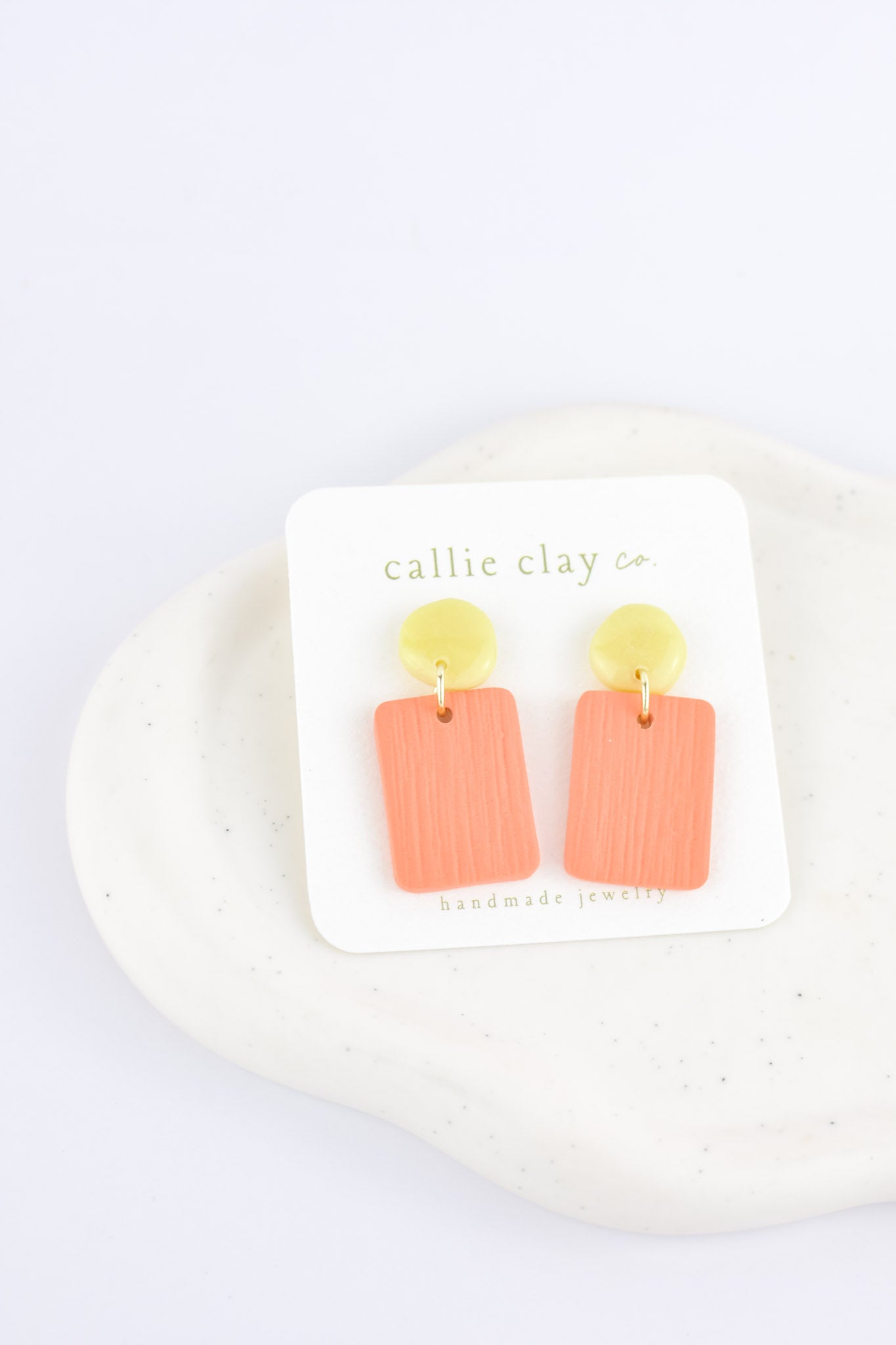 Soleil Dangles | Coral & Green Chartreuse
