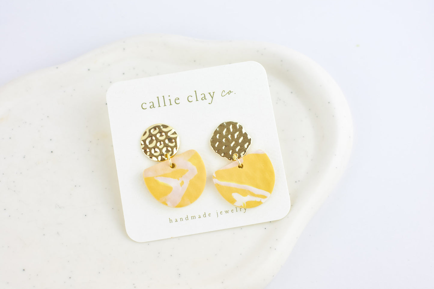Soleil Dangles | Gold & Mustard Swirls