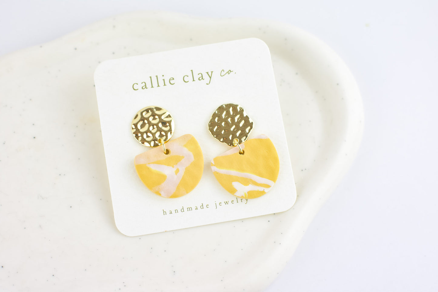 Soleil Dangles | Gold & Mustard Swirls