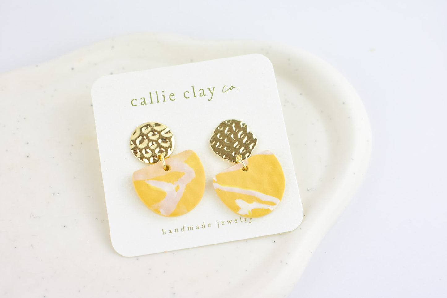 Soleil Dangles | Gold & Mustard Swirls