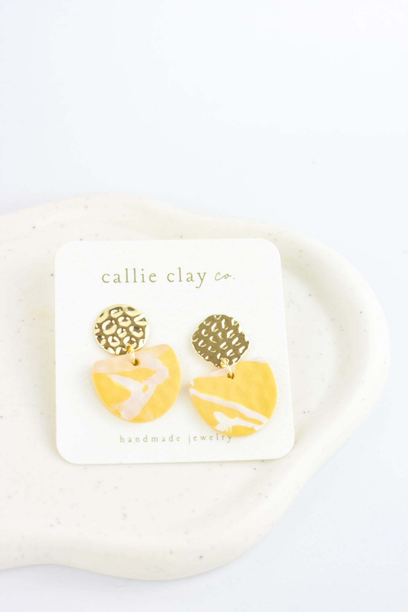 Soleil Dangles | Gold & Mustard Swirls