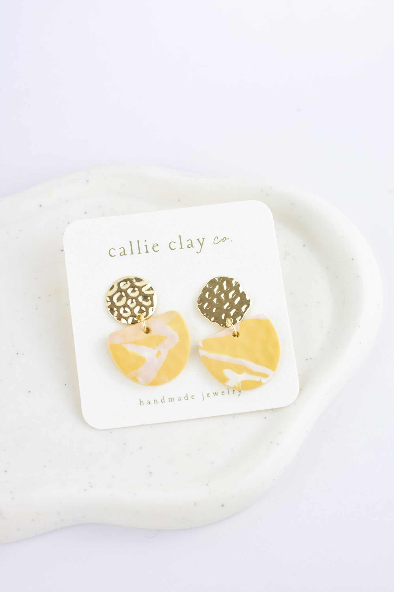 Soleil Dangles | Gold & Mustard Swirls