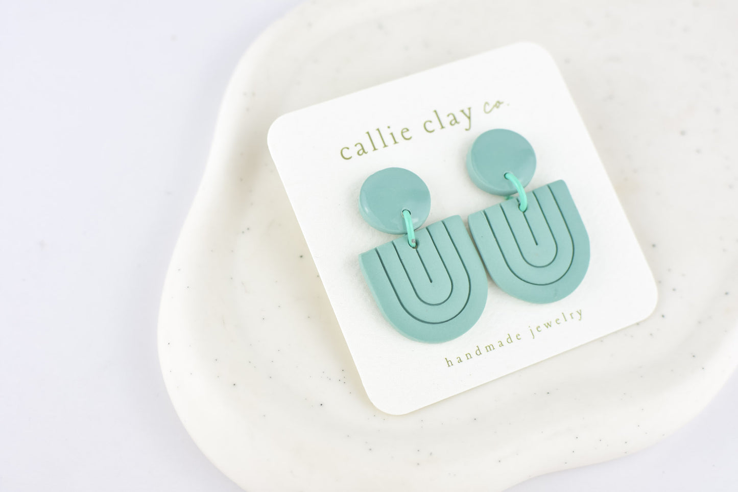 Soleil Dangles | Teal Textured Drops