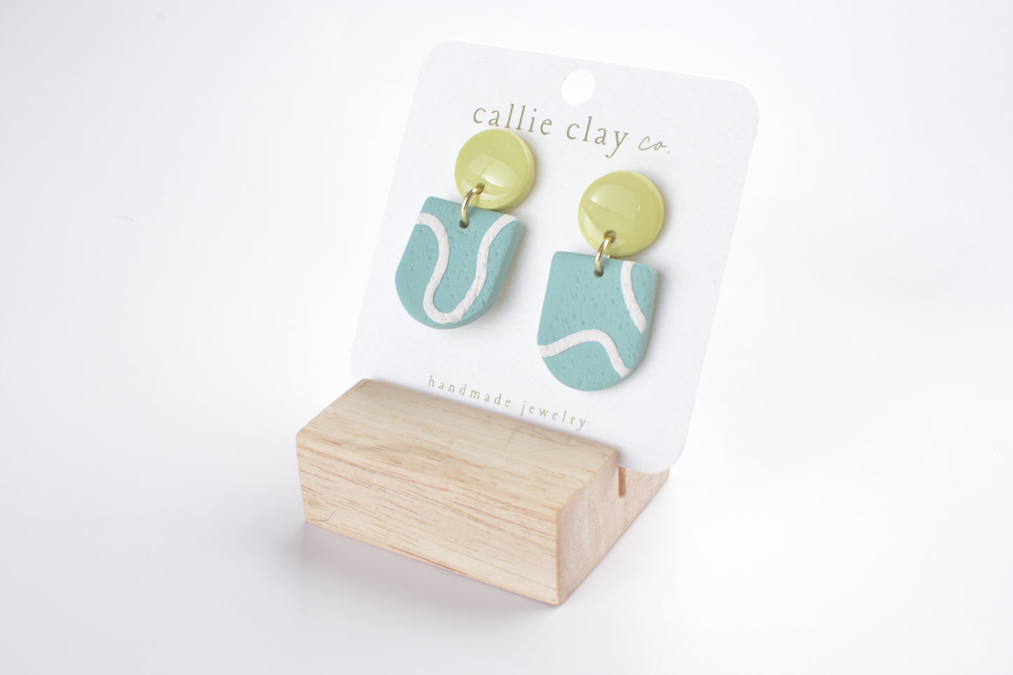 Soleil Dangles | Abstract Teal & Green Chartreuse