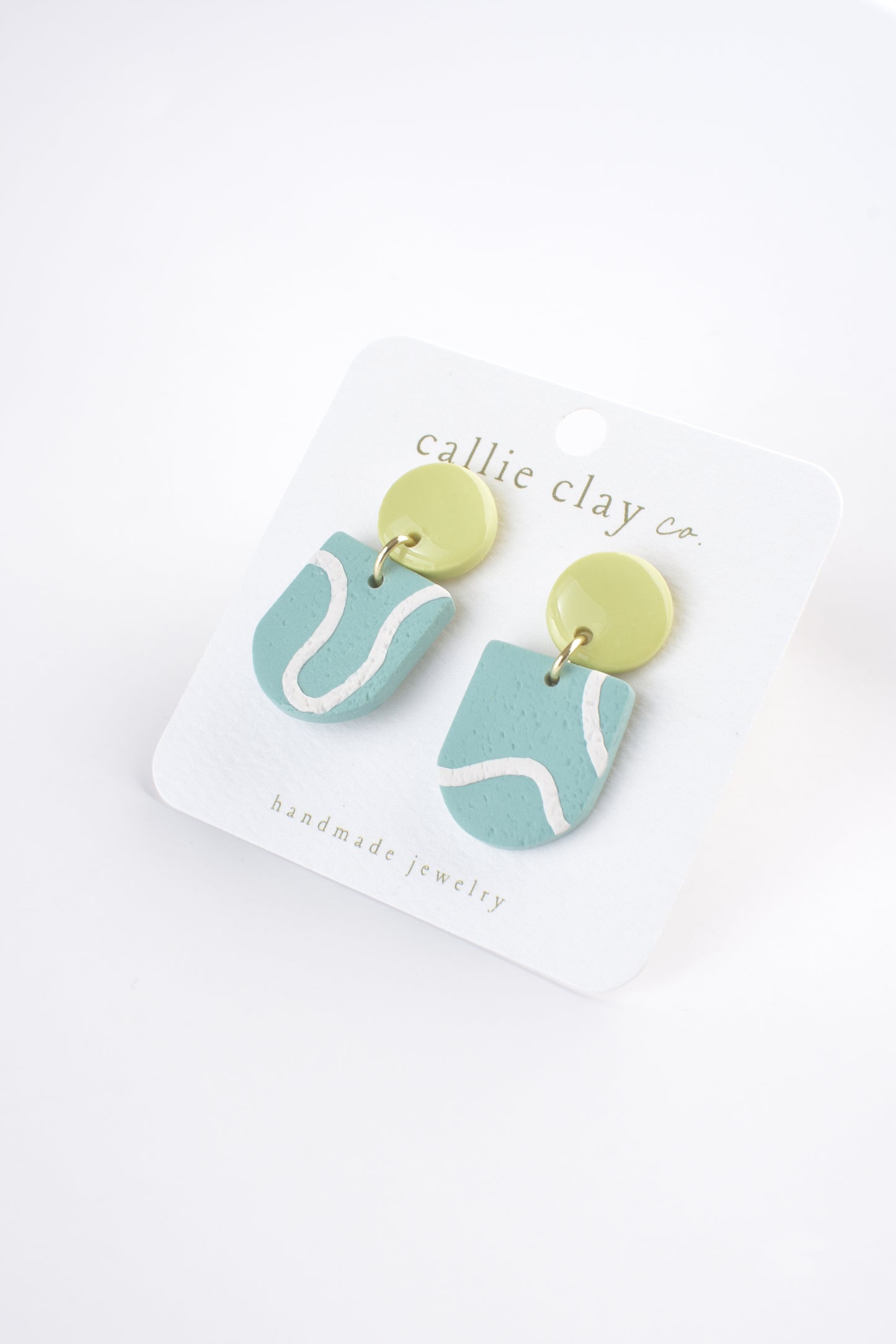 Soleil Dangles | Abstract Teal & Green Chartreuse