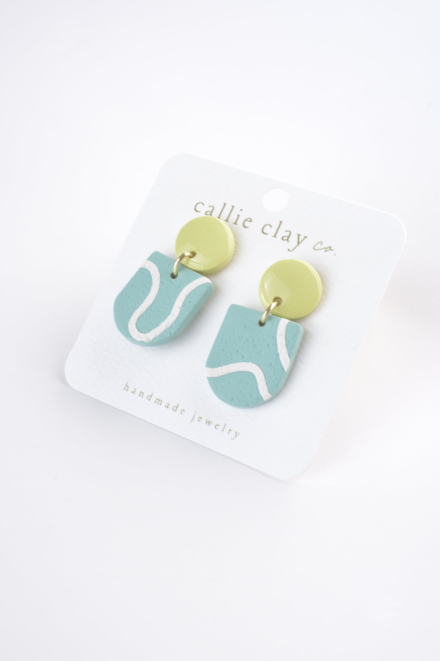 Soleil Dangles | Abstract Teal & Green Chartreuse