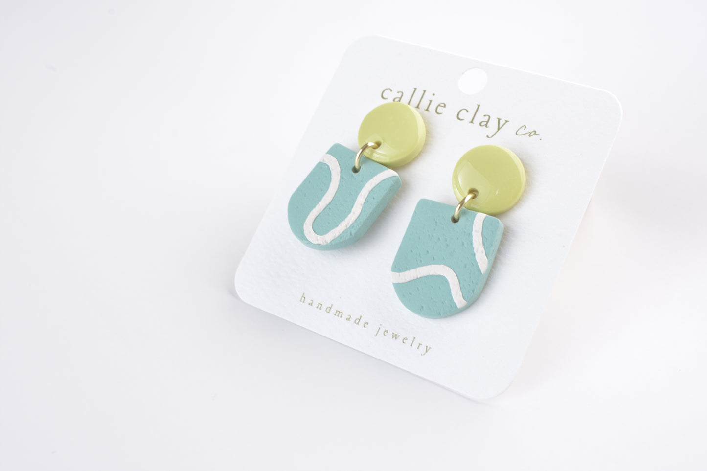 Soleil Dangles | Abstract Teal & Green Chartreuse