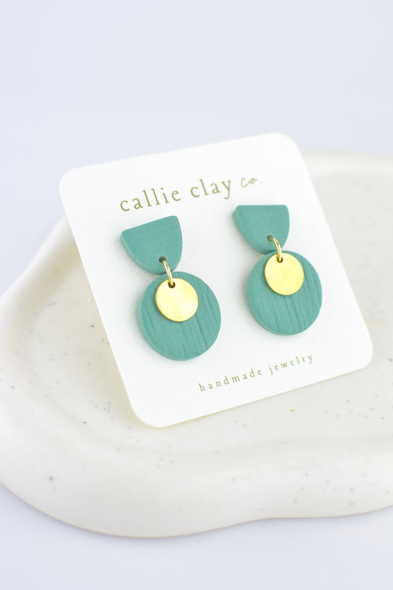 June Dangle Earrings | Gold & Teal
