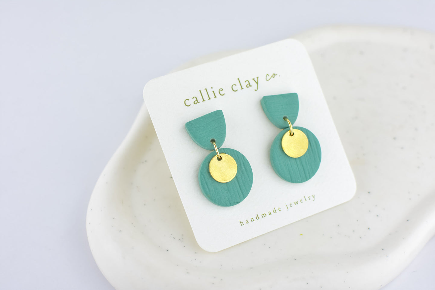 June Dangle Earrings | Gold & Teal