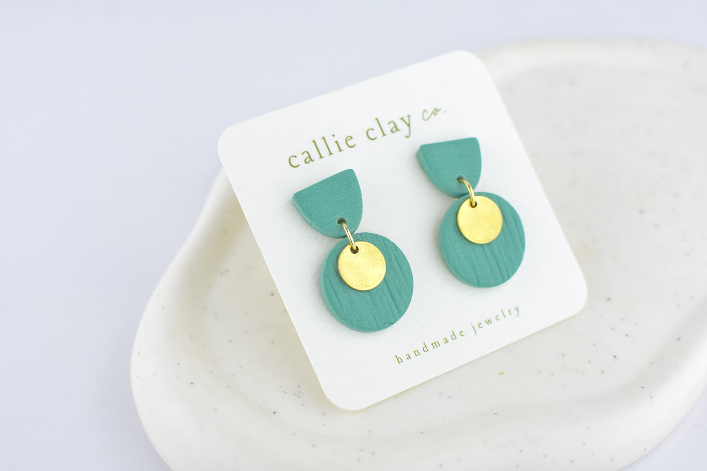 June Dangle Earrings | Gold & Teal
