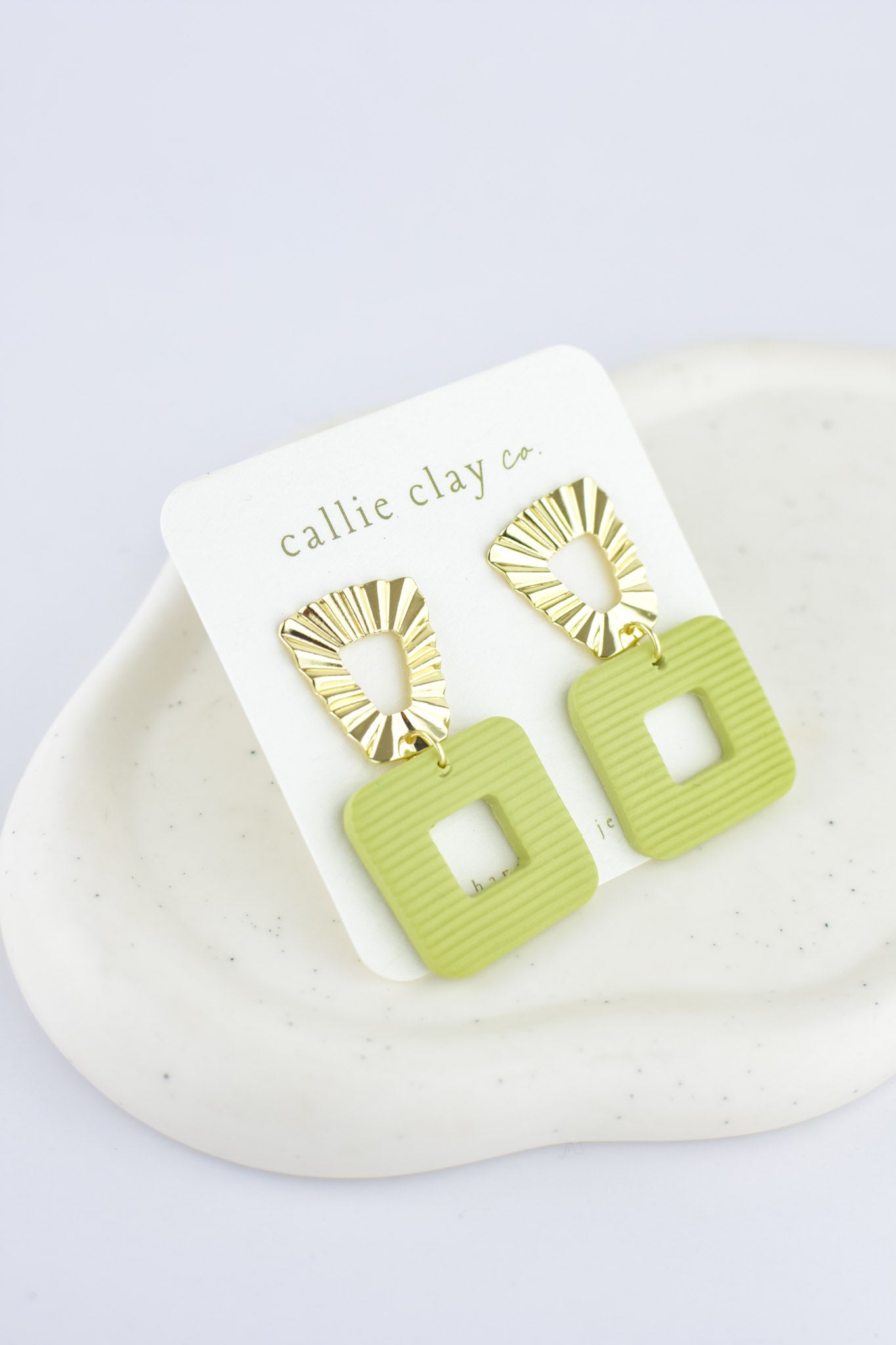 Grace Dangles | Sage Green & Gold
